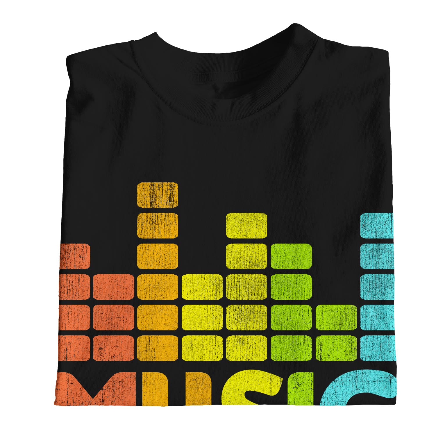 1Tee Womens Loose Fit Music Is Life Rainbow T-Shirt