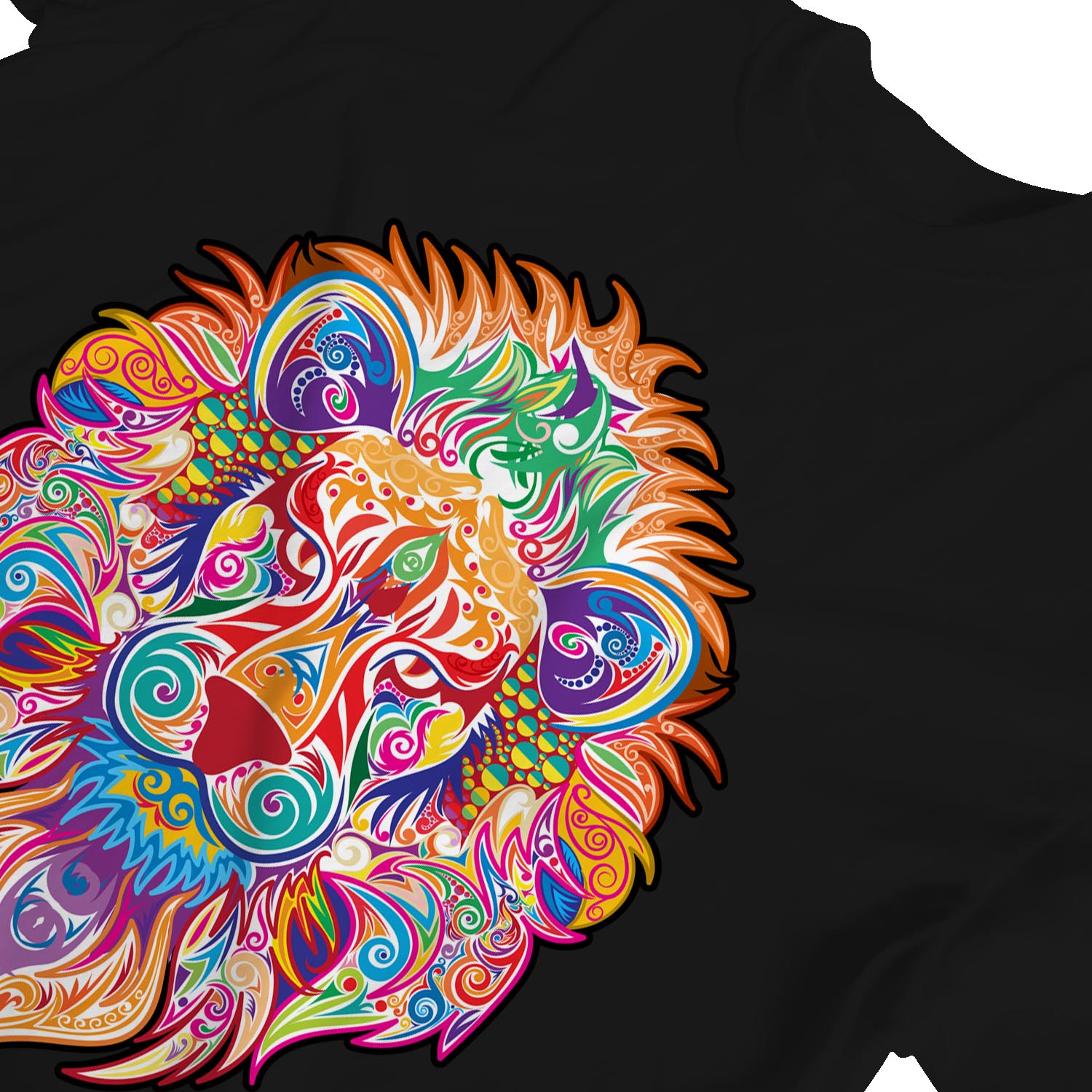 1Tee Womens Loose Fit Abstract Lion Head- Colourful T-Shirt