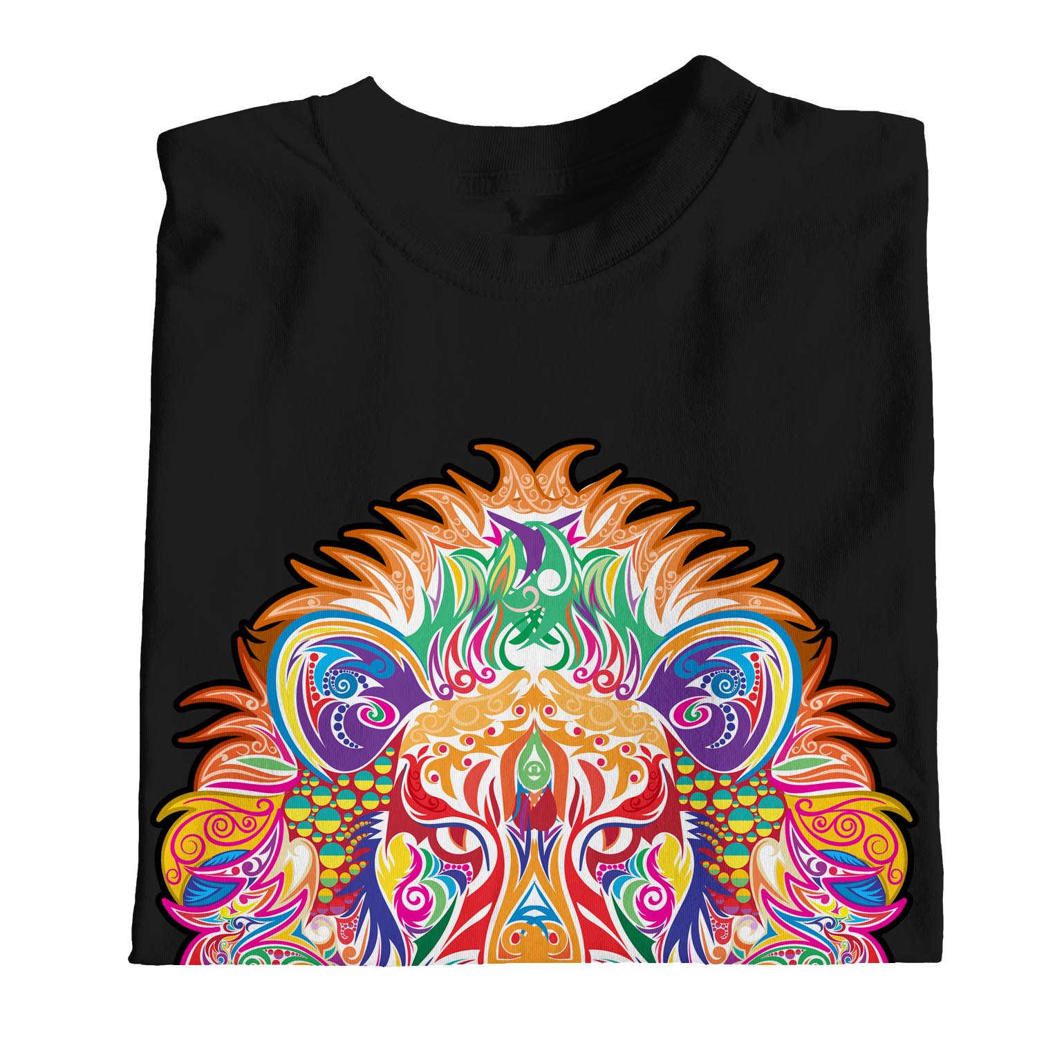 1Tee Womens Loose Fit Abstract Lion Head- Colourful T-Shirt