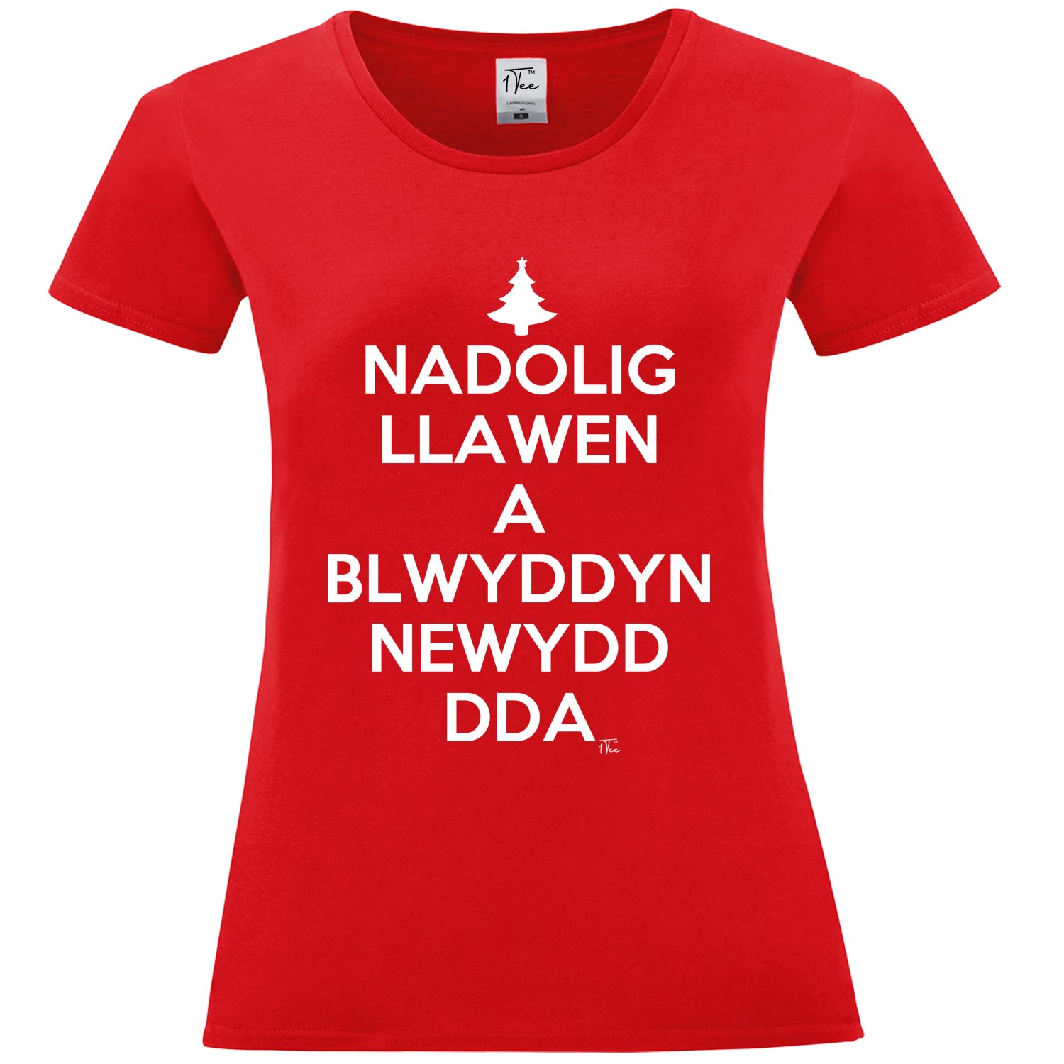1Tee LINEA DONNA nadolig llawen un blwyddyn newydd DDA Gallese T-shirt 