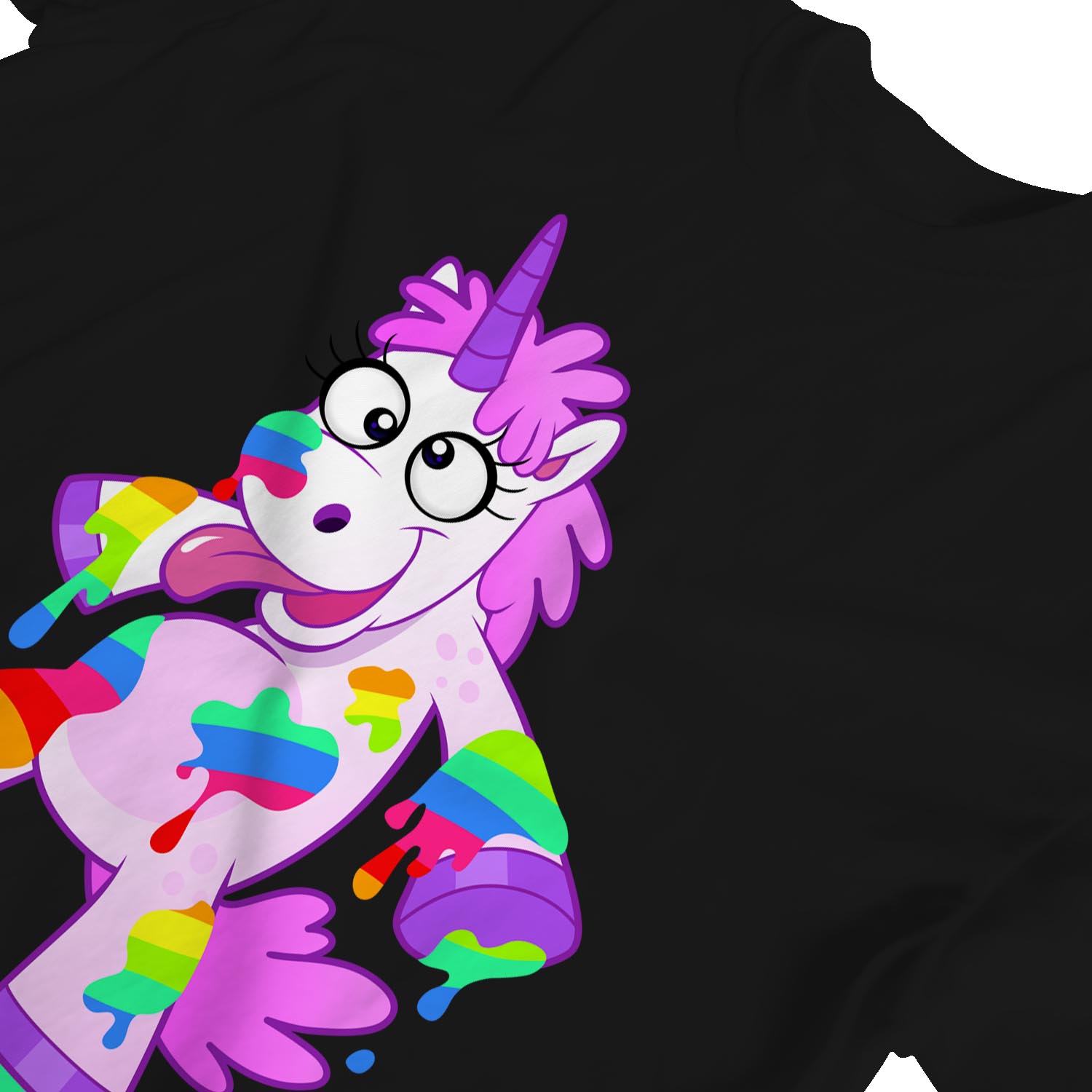 1Tee Womens Loose Fit Drunk Unicorn Covered in Rainbow Juice T-Shirt 1Tee Womens Loose Fit Drunk Unicorn Covered in Rainbow Juice T-Shirt