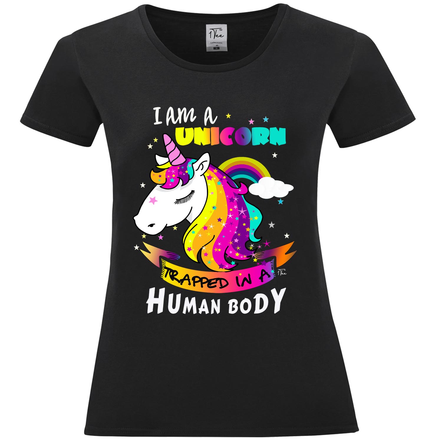 1Tee Womens I am a Unicorn Trapped in a Human Body T-Shirt