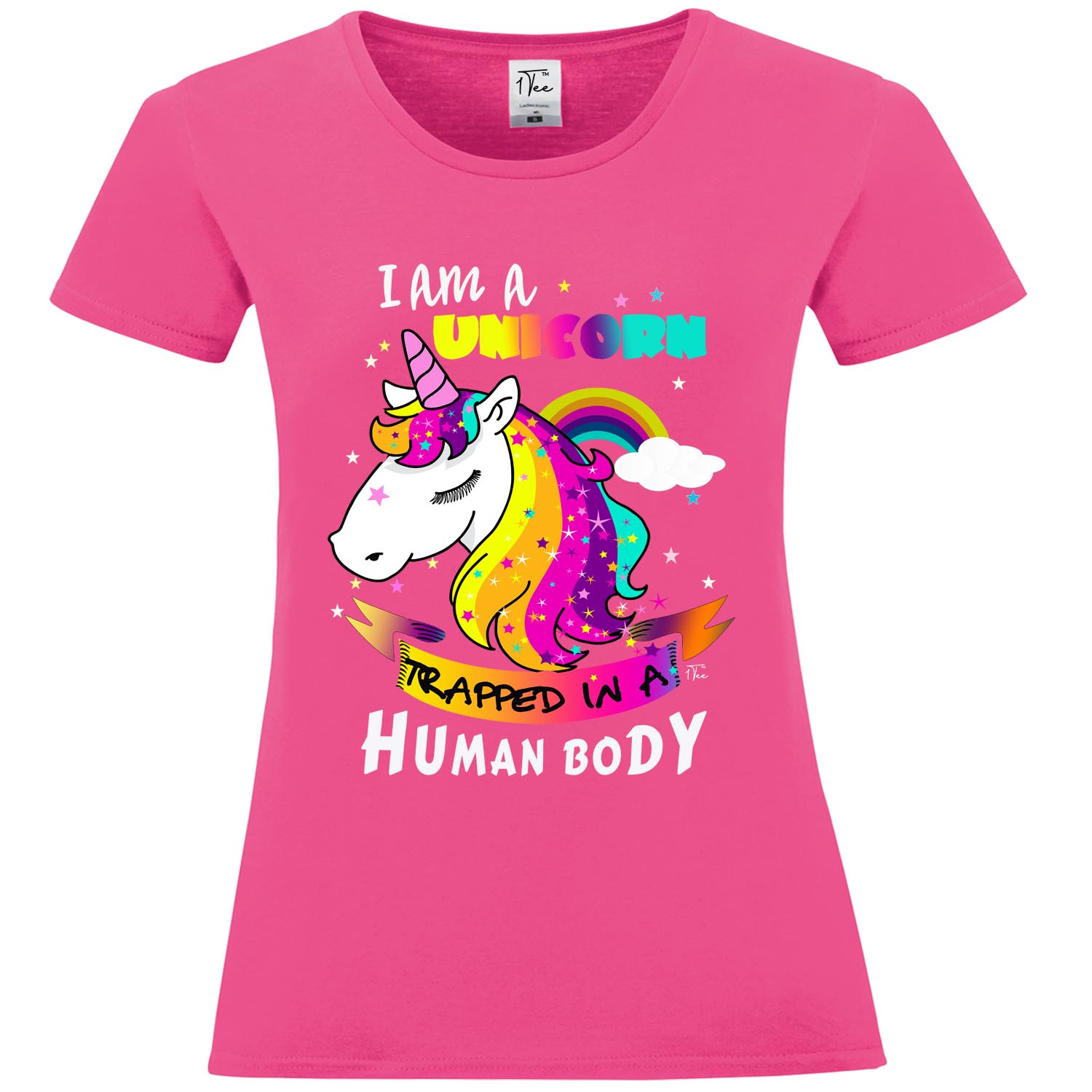 1Tee Womens I am a Unicorn Trapped in a Human Body T-Shirt