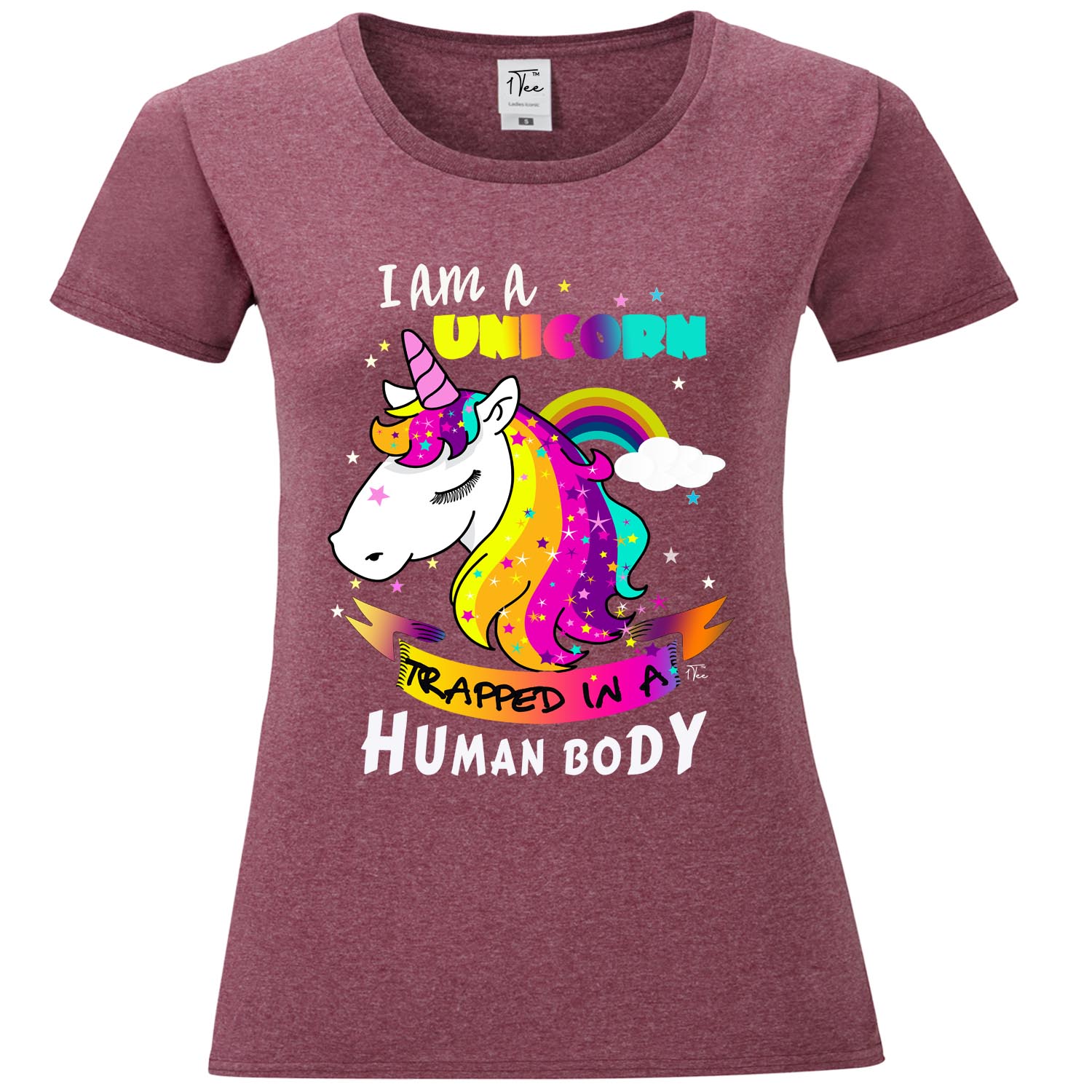 1Tee Womens I am a Unicorn Trapped in a Human Body T-Shirt