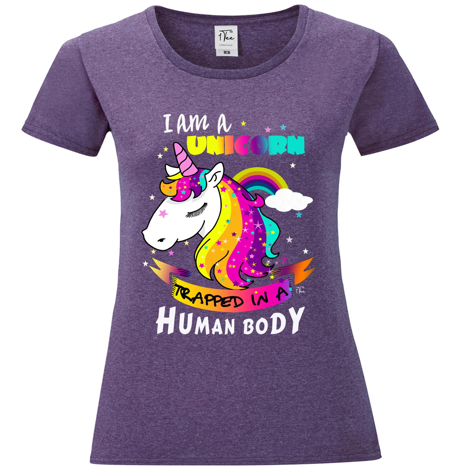 1Tee Womens I am a Unicorn Trapped in a Human Body T-Shirt