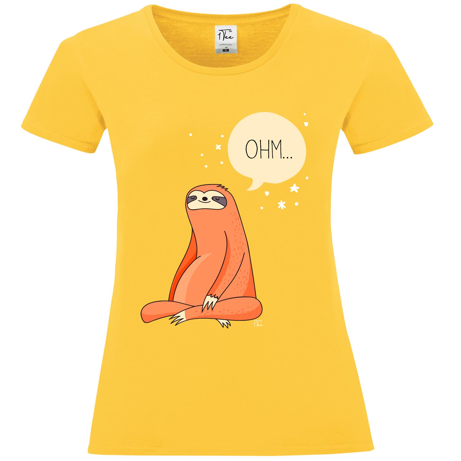 1Tee Damen Meditierend Yoga Faultier T-Shirt - Bild 22 von 25