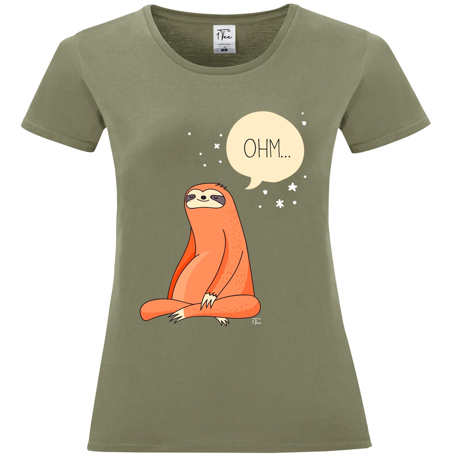 1Tee Damen Meditierend Yoga Faultier T-Shirt - Bild 17 von 25