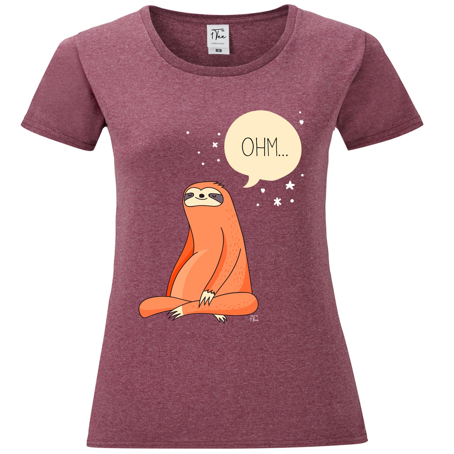 1Tee Damen Meditierend Yoga Faultier T-Shirt - Bild 7 von 25