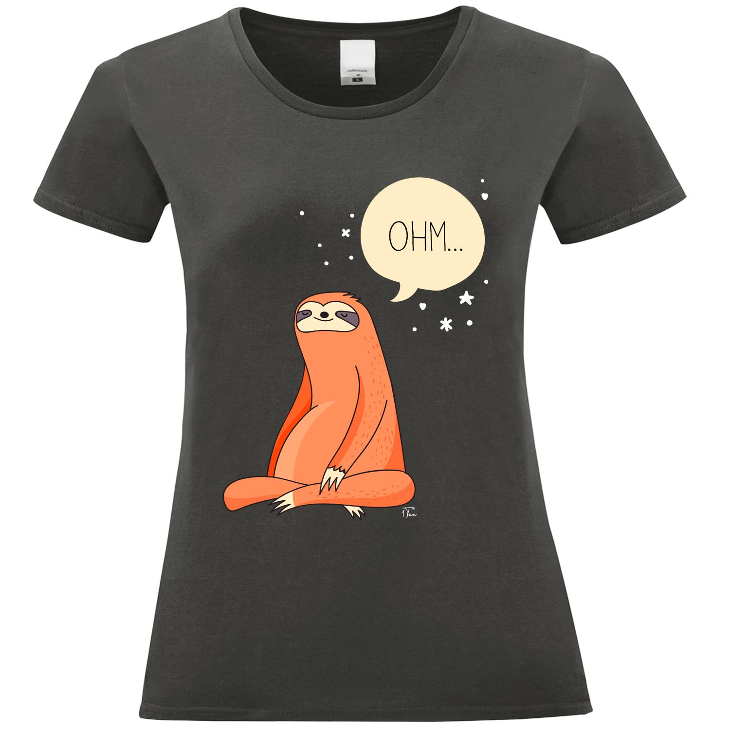 1Tee Damen Meditierend Yoga Faultier T-Shirt - Bild 12 von 25