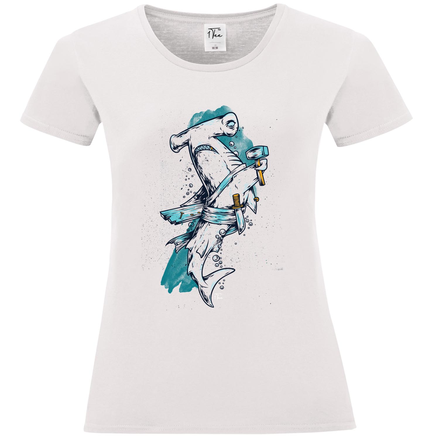 1Tee Damen T-Shirt Hammerhai hält Hammer - Bild 17 von 25