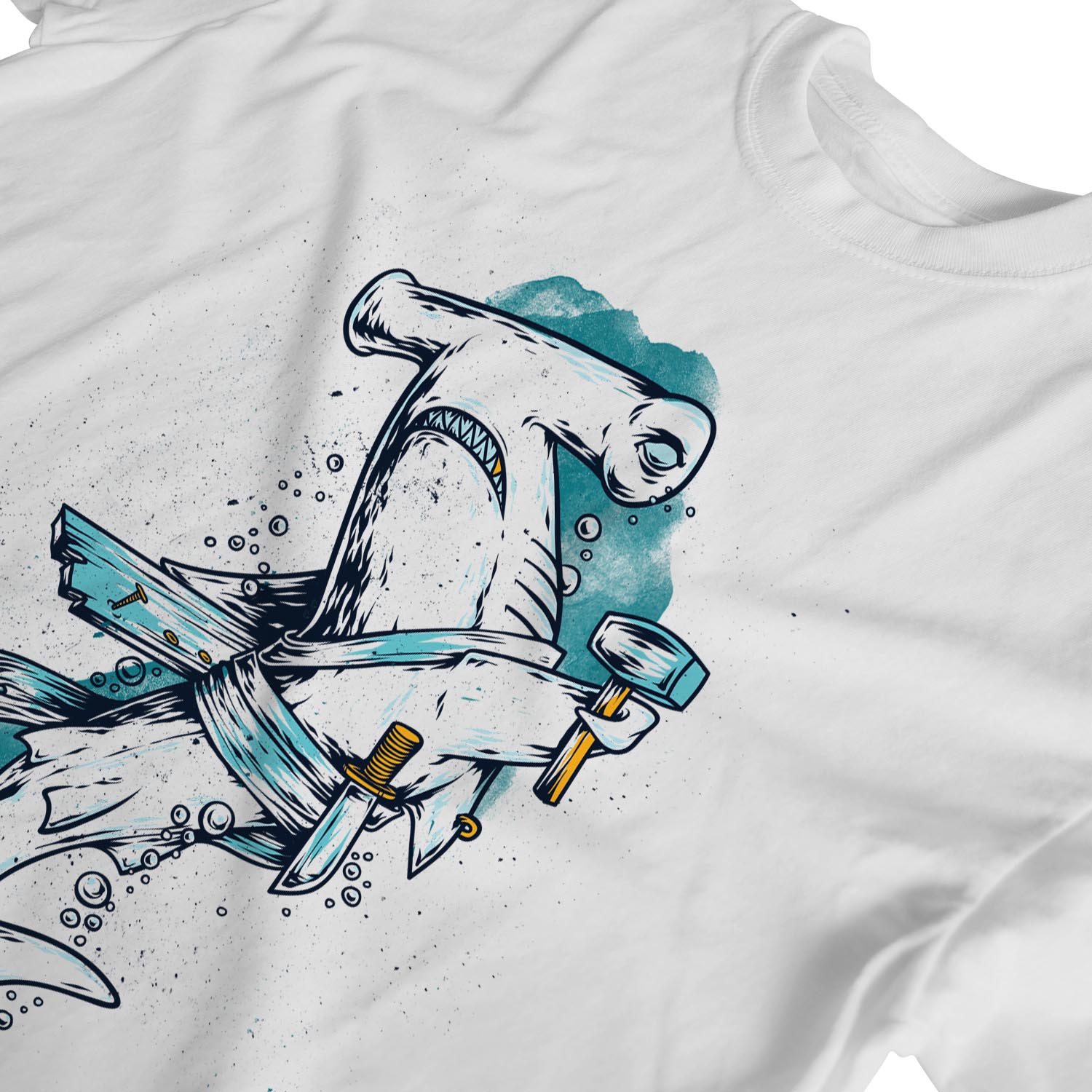 1Tee Damen T-Shirt Hammerhai hält Hammer - Bild 18 von 25