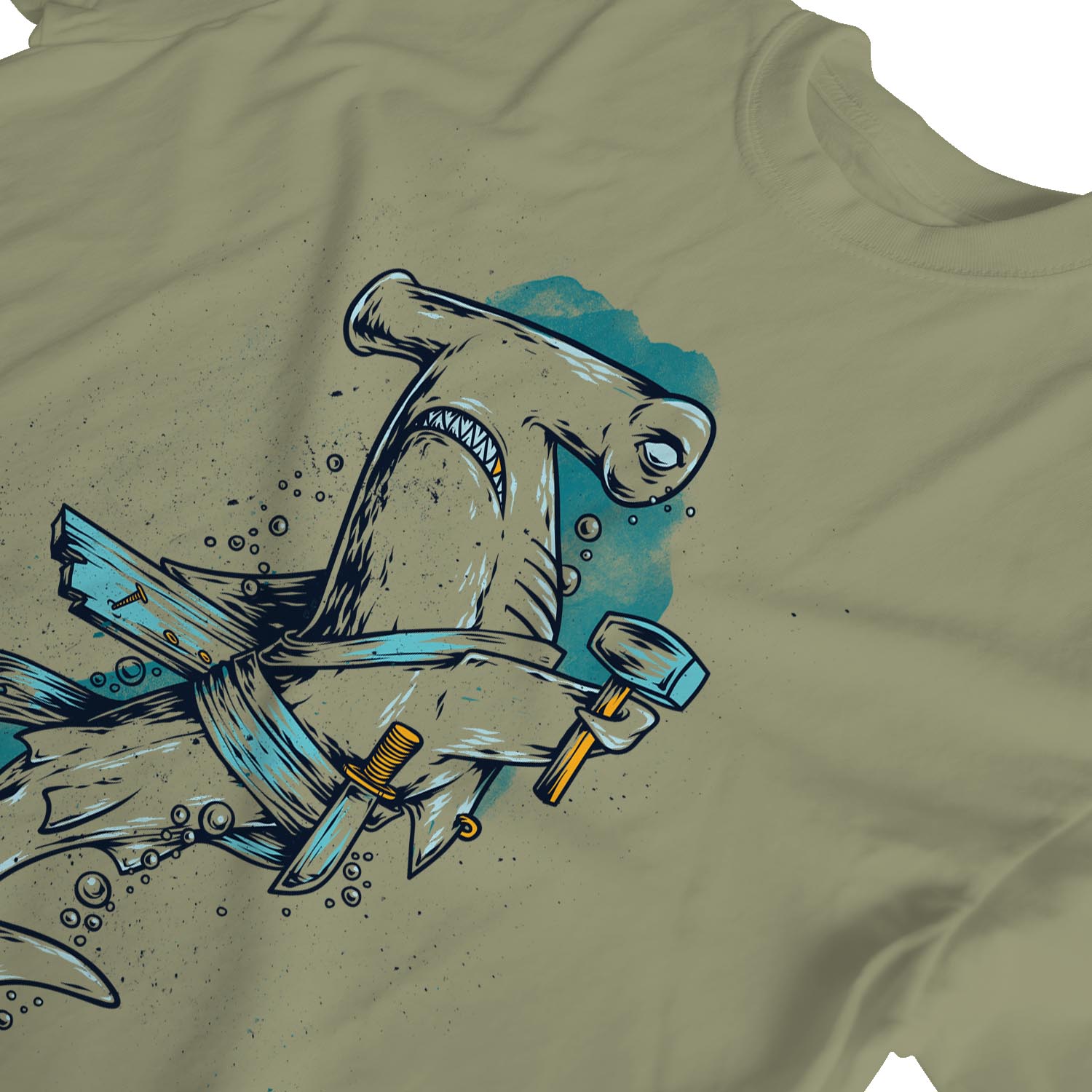 1Tee Damen T-Shirt Hammerhai hält Hammer - Bild 13 von 25
