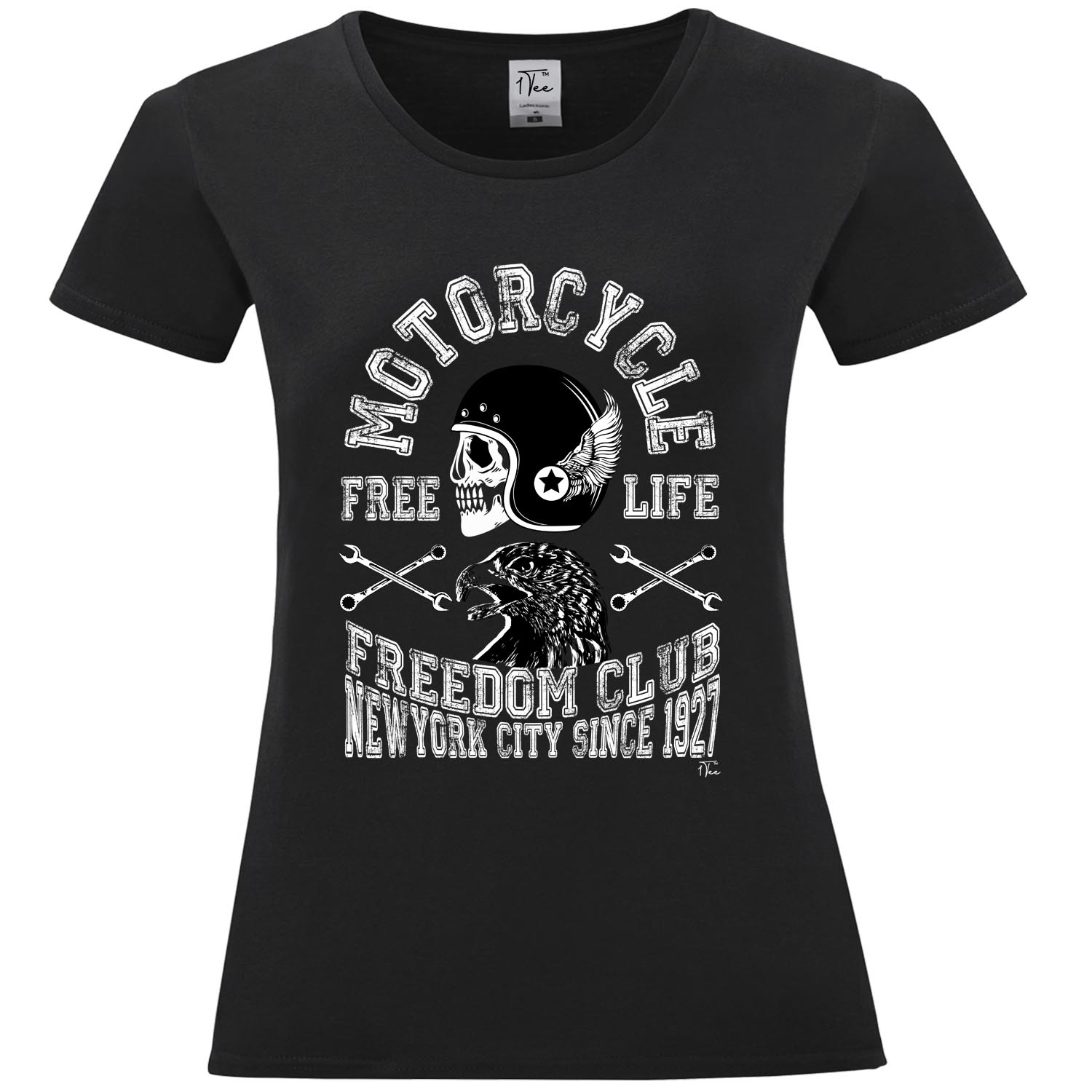 1Tee Damen Motorrad Biker Freedom Club T-Shirt - Bild 7 von 25