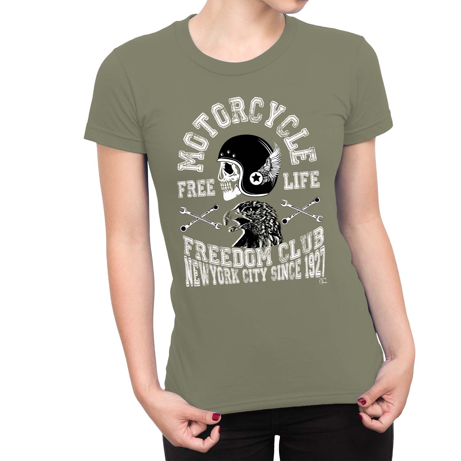 1Tee Damen Motorrad Biker Freedom Club T-Shirt - Bild 21 von 25