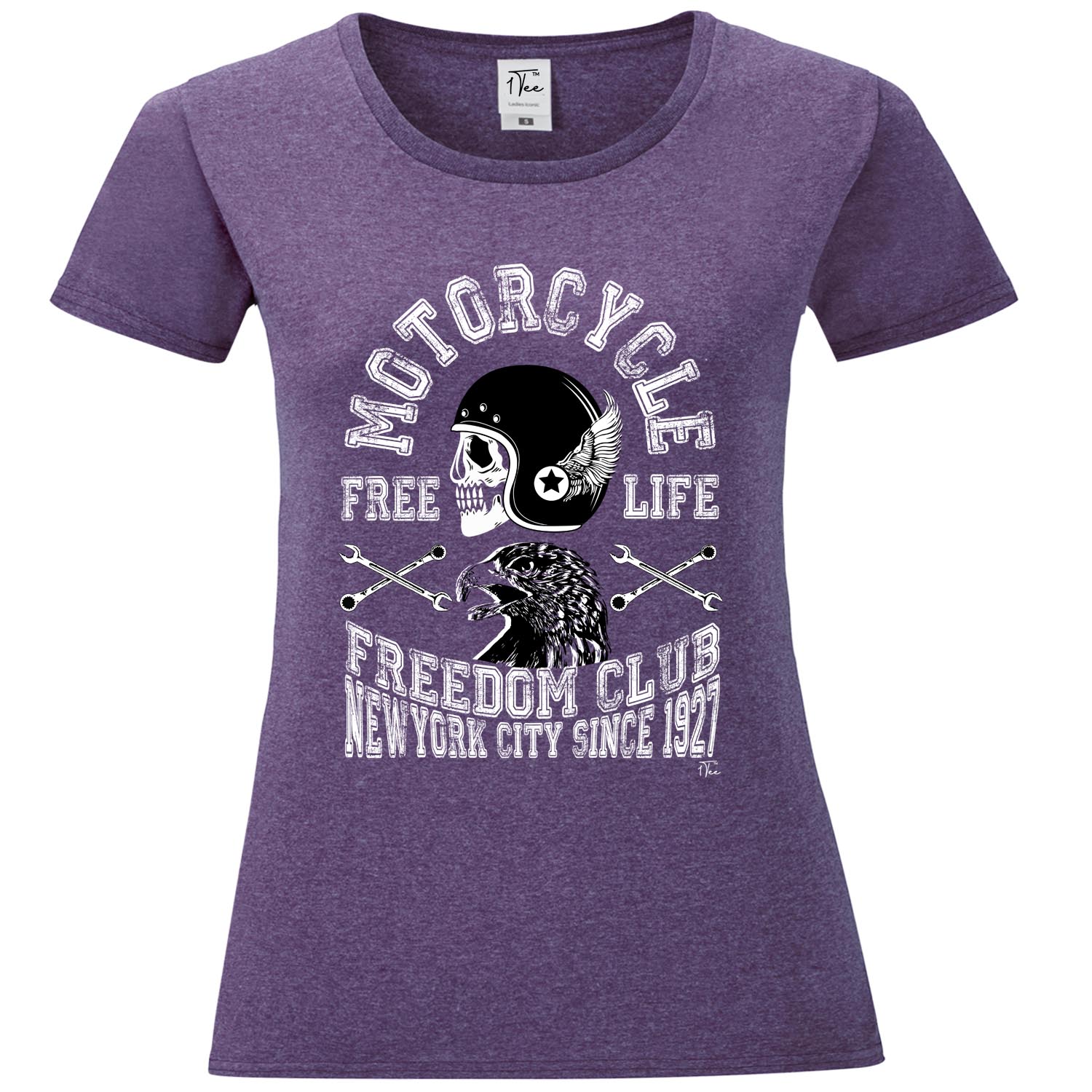 1Tee Damen Motorrad Biker Freedom Club T-Shirt - Bild 17 von 25