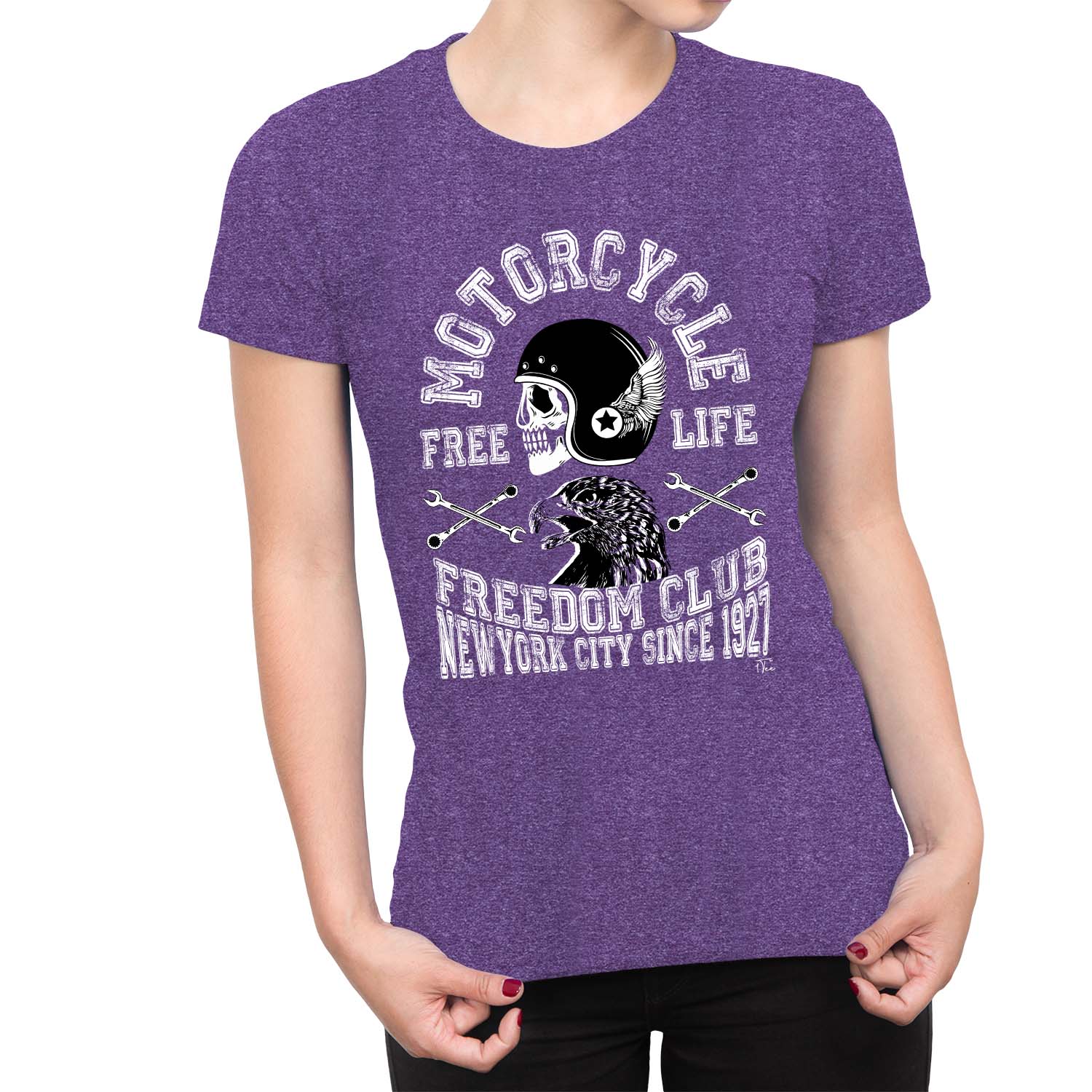 1Tee Damen Motorrad Biker Freedom Club T-Shirt - Bild 16 von 25