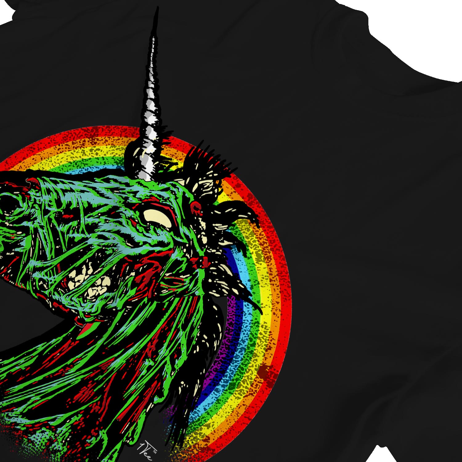 1Tee Womens Loose Fit Zombie Unicorn Rainbow T-Shirt