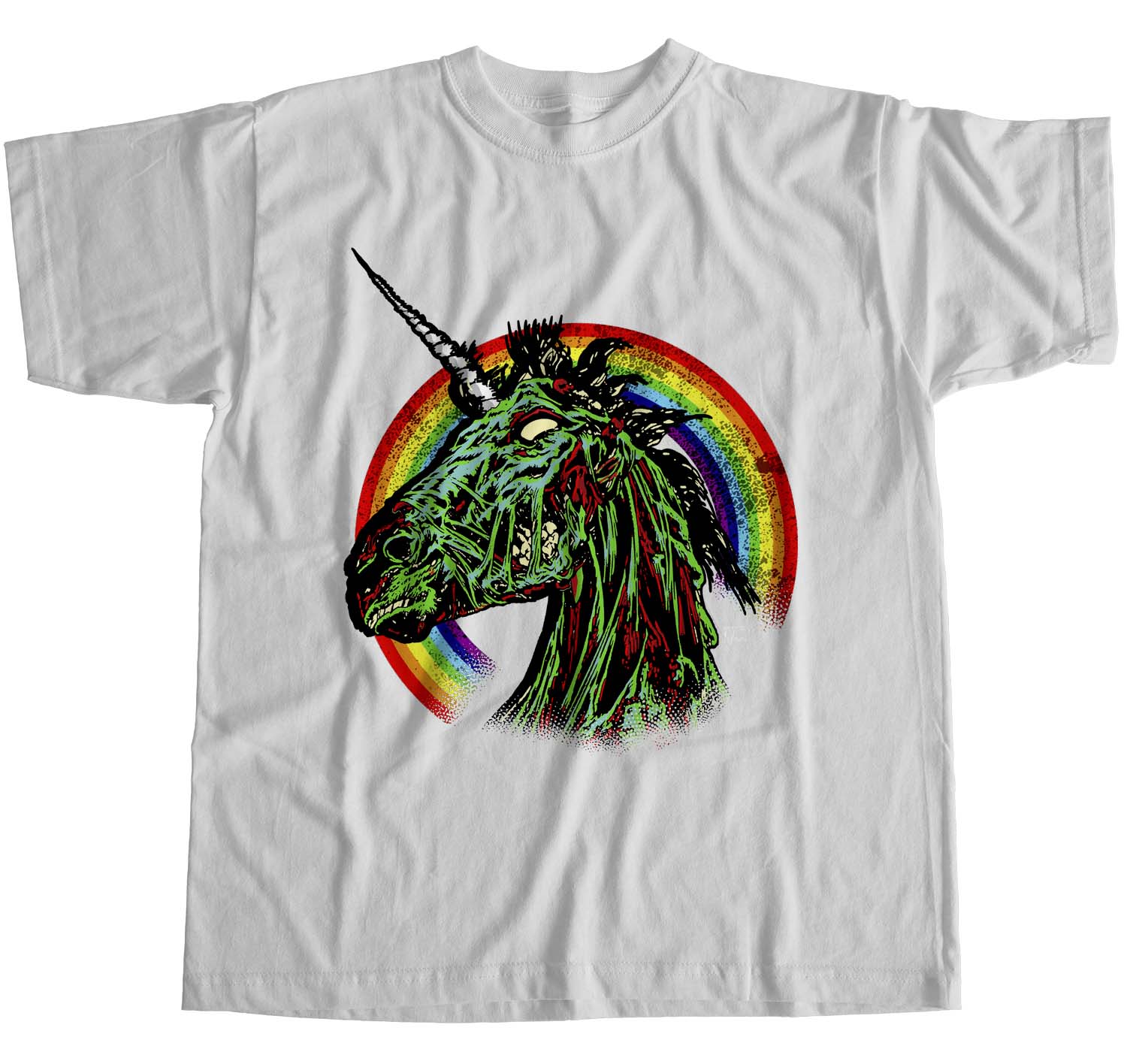 1Tee Womens Loose Fit Zombie Unicorn Rainbow T-Shirt