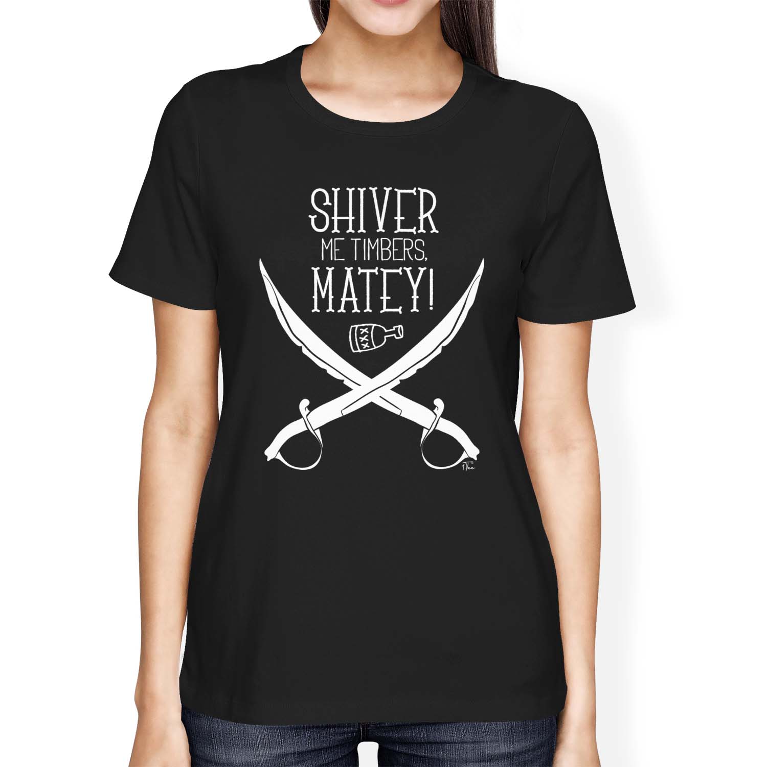 1Tee Womens Loose Fit Shiver Me Timbers Matey Pirate T-Shirt