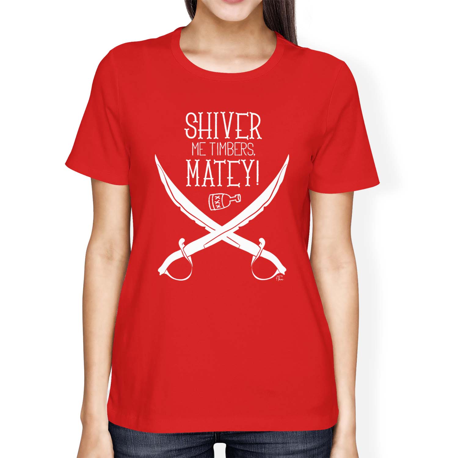 1Tee Womens Loose Fit Shiver Me Timbers Matey Pirate T-Shirt