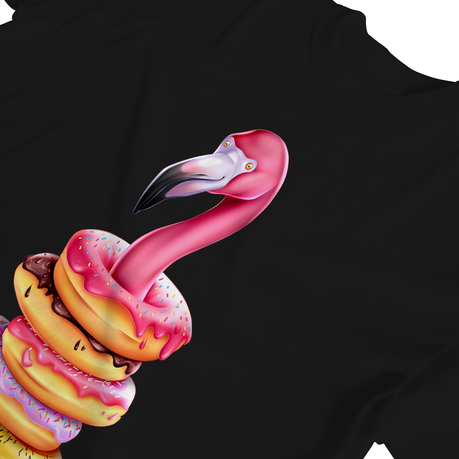 1Tee Womens Flamingo Donut Stack T-Shirt 