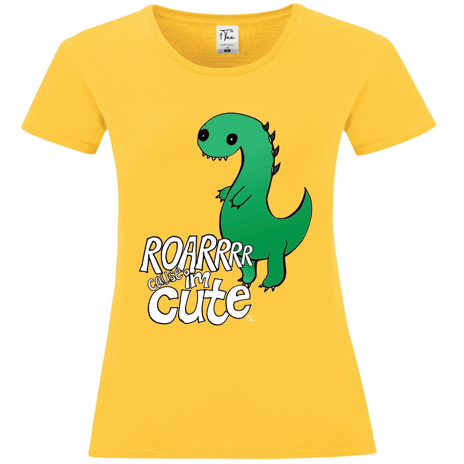 Camiseta 1Tee Mujer Grande Verde Dinosaurio Rugido Porque Soy Linda - Imagen 22 de 25