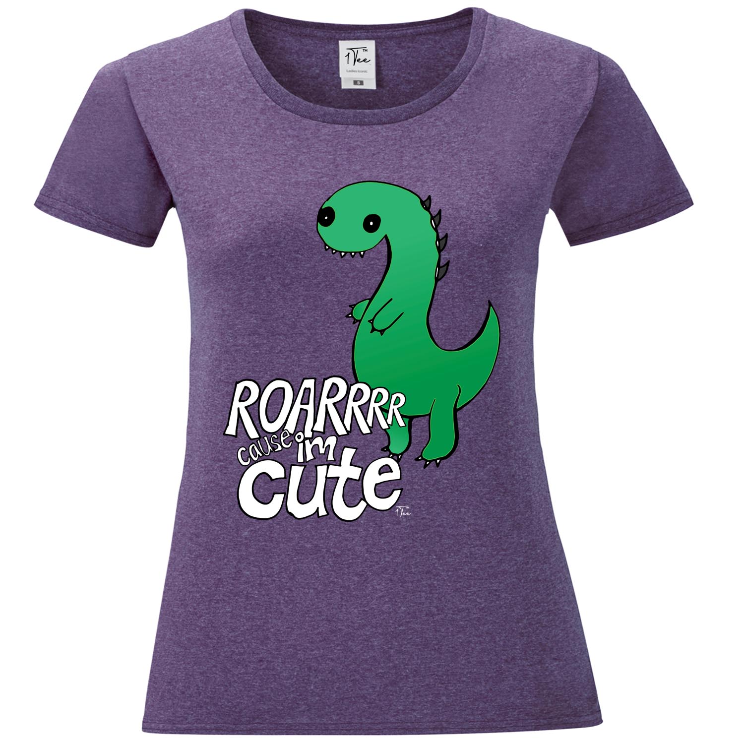 Camiseta 1Tee Mujer Grande Verde Dinosaurio Rugido Porque Soy Linda - Imagen 17 de 25