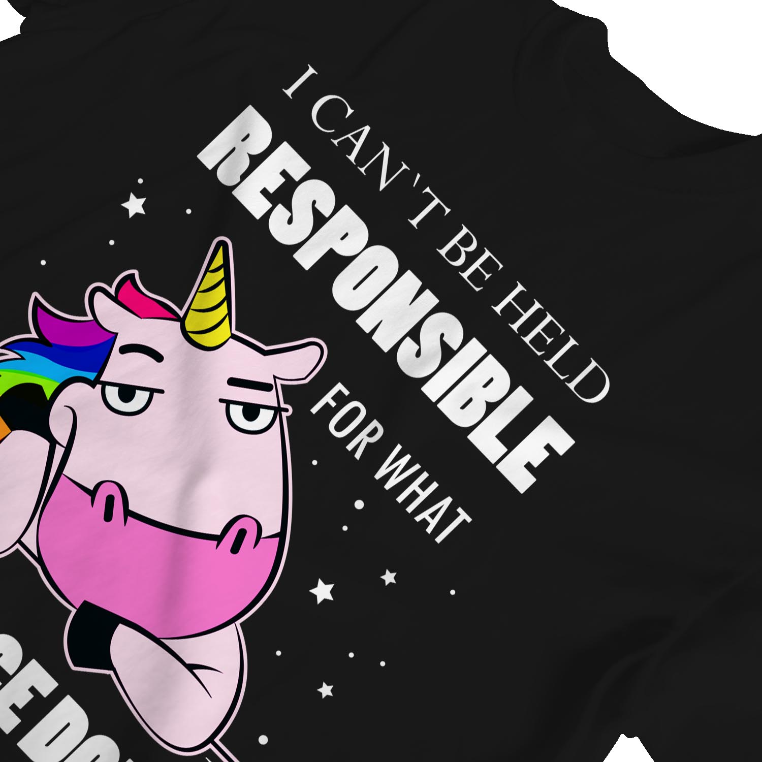 1Tee Womens Loose Fit I Can/'t Be Held Responsible My Face Does Unicorn T-Shirt