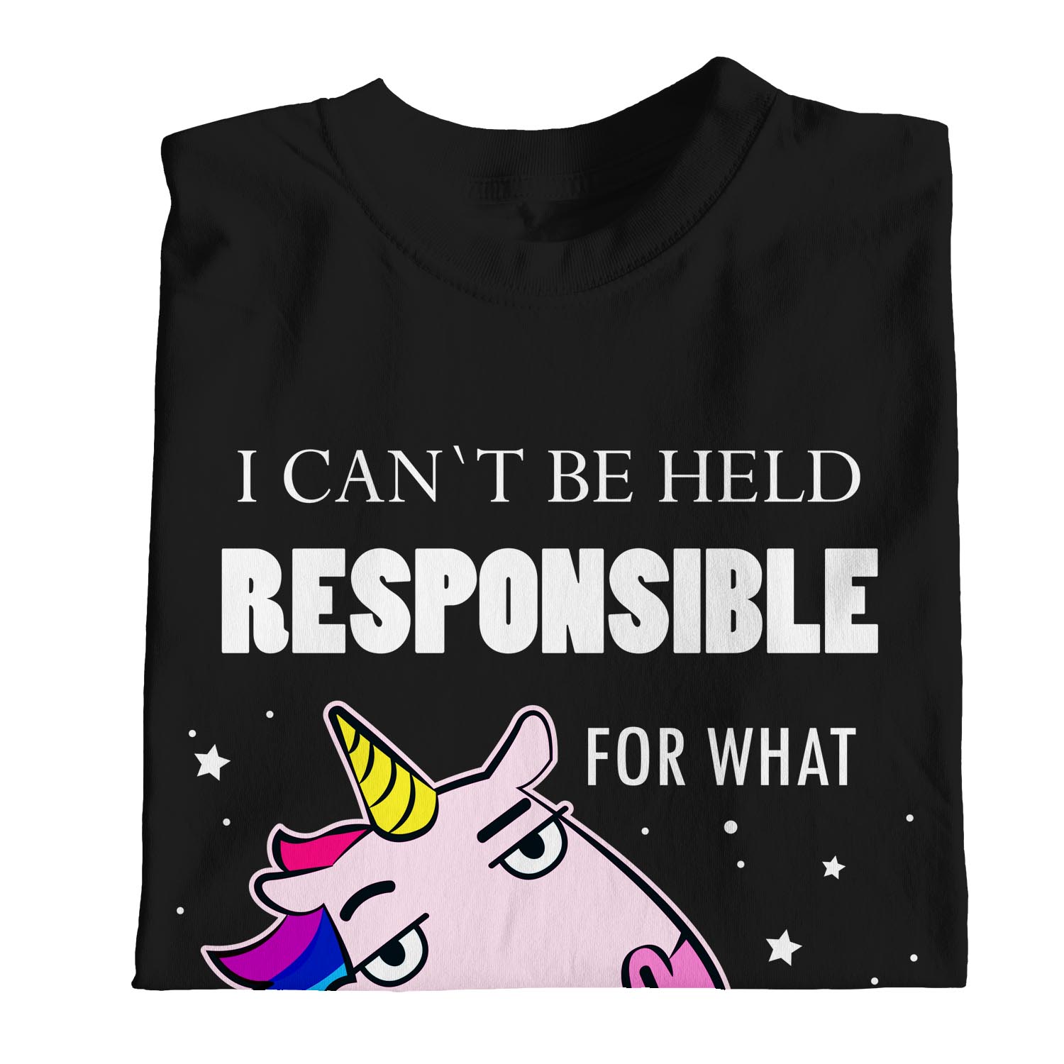1Tee Womens Loose Fit I Can/'t Be Held Responsible My Face Does Unicorn T-Shirt