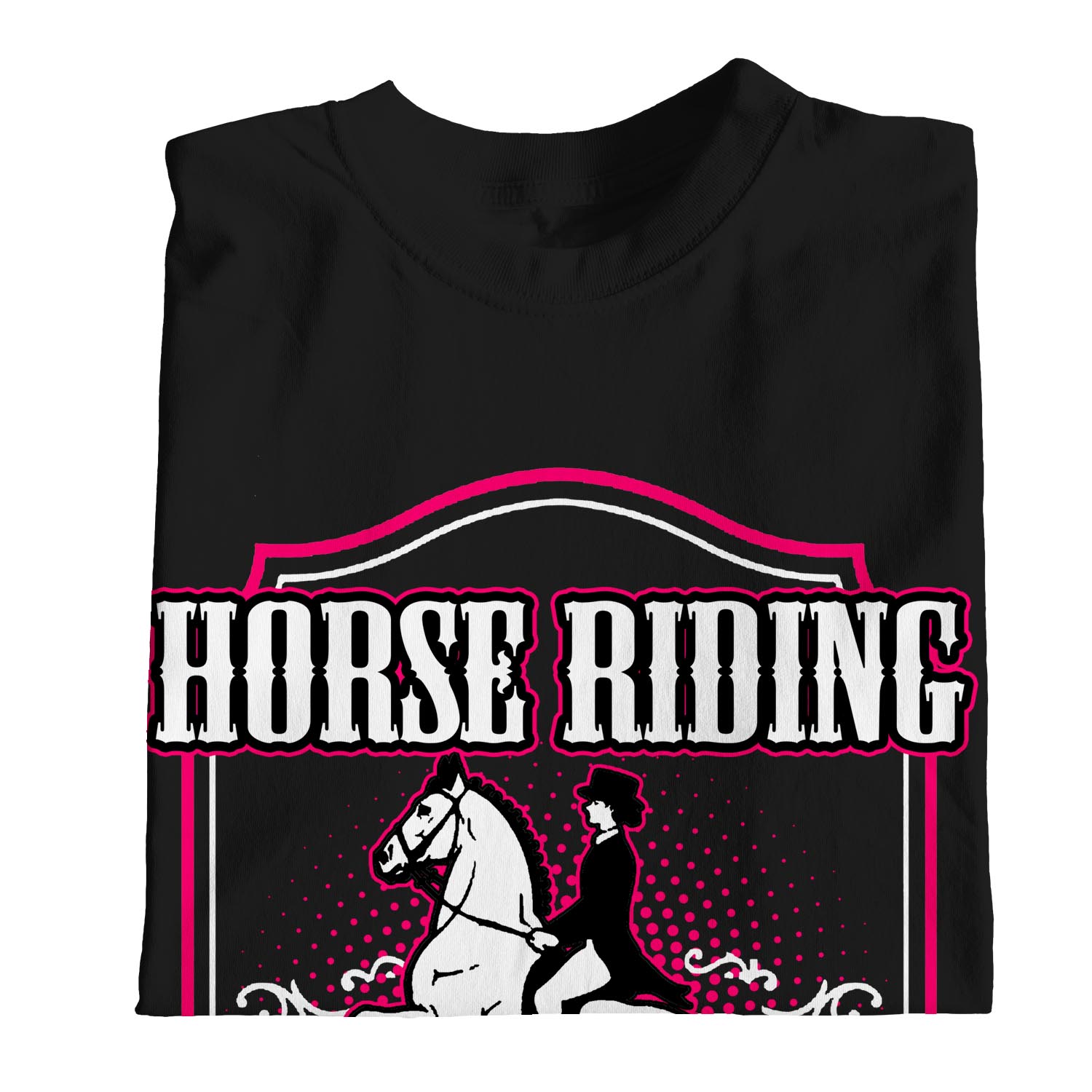 black horse riding shirt