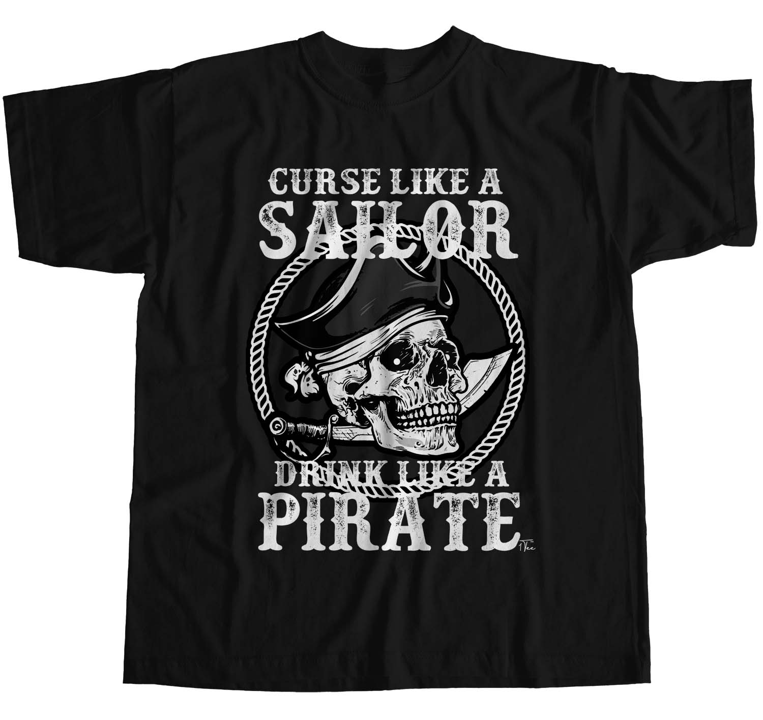 1Tee Womens Loose Fit Curse Like A Sailor, Drink Like A Pirate T-Shirt