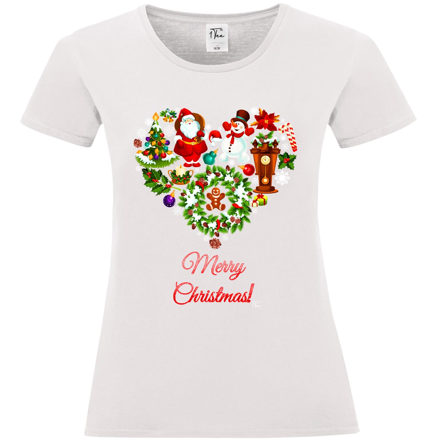 1Tee Damen T-Shirt Merry Christmas Love Herz aus Weihnachten Lieblingsstücke - Bild 22 von 25