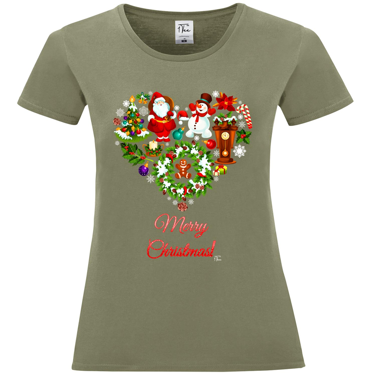 1Tee Damen T-Shirt Merry Christmas Love Herz aus Weihnachten Lieblingsstücke - Bild 17 von 25