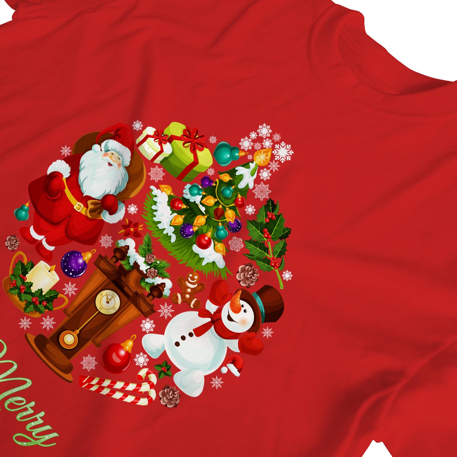 1Tee Womens Merry Christmas Bauble Made of Christmas Favourites T-Shirt 