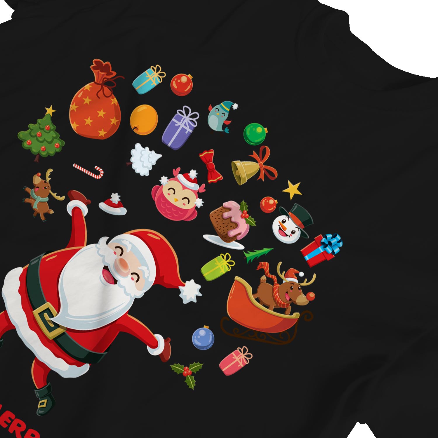 Camiseta 1Tee Mujer Feliz Navidad Papá Noel Rodeada de Favoritos - Imagen 8 de 25