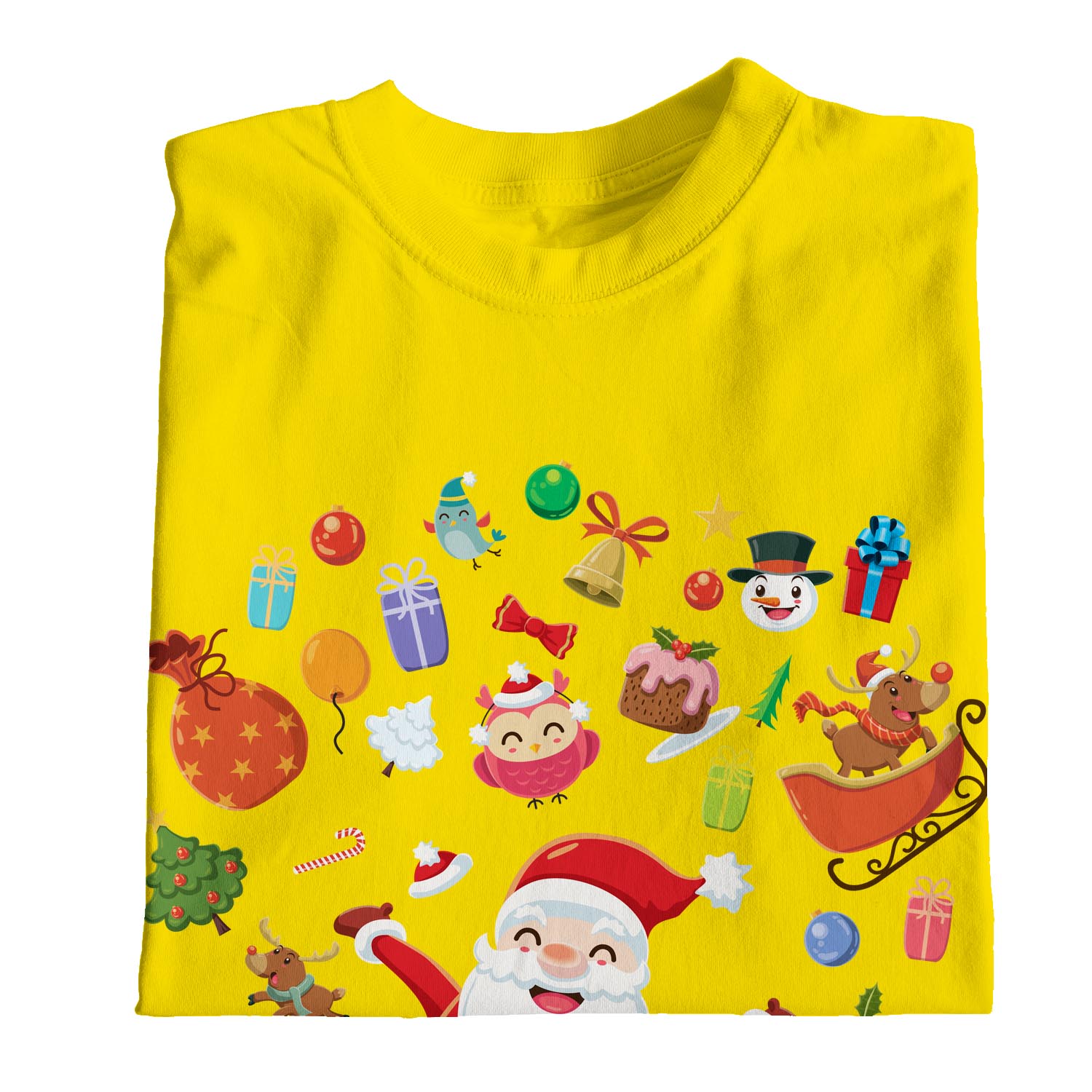Camiseta 1Tee Mujer Feliz Navidad Papá Noel Rodeada de Favoritos - Imagen 24 de 25