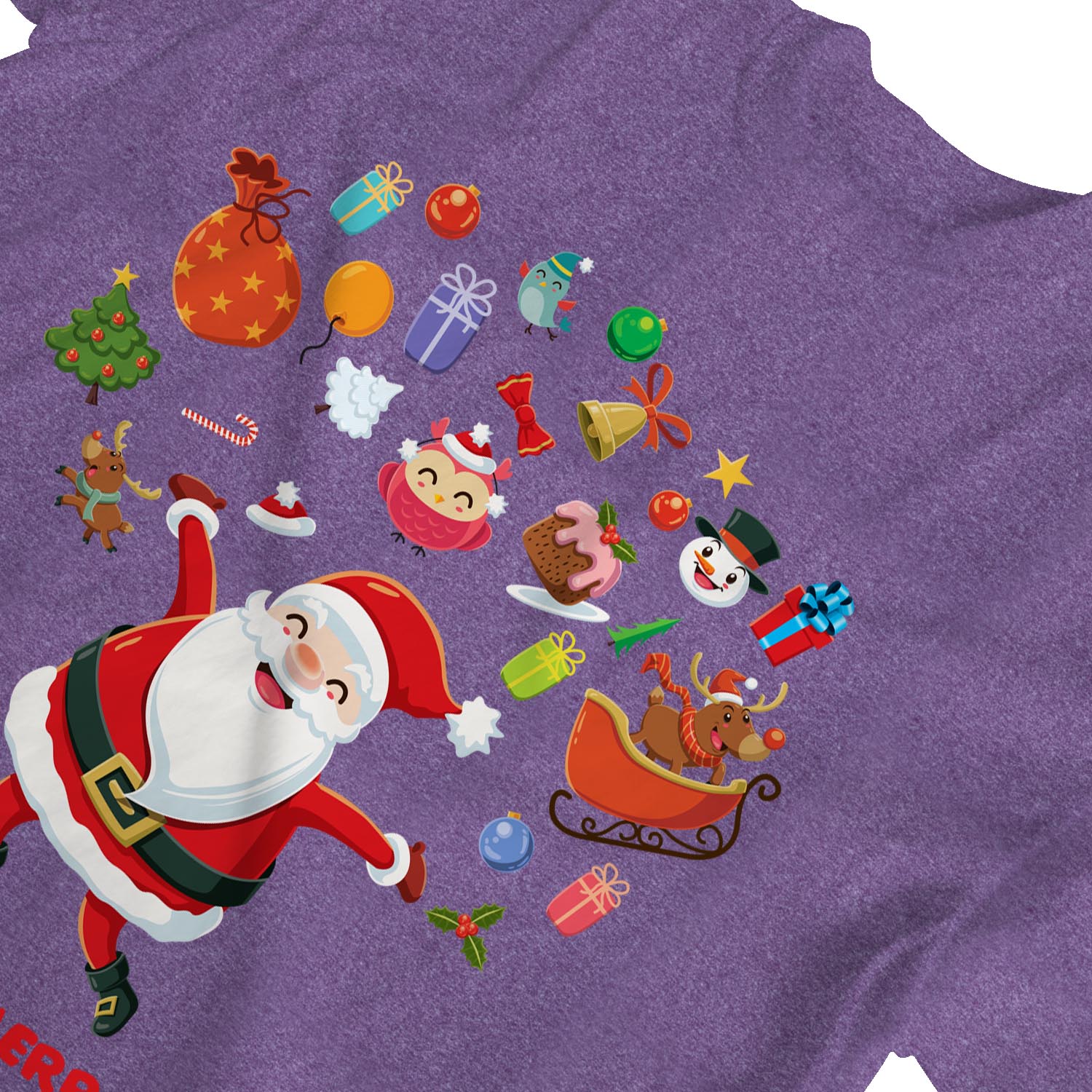 Camiseta 1Tee Mujer Feliz Navidad Papá Noel Rodeada de Favoritos - Imagen 13 de 25