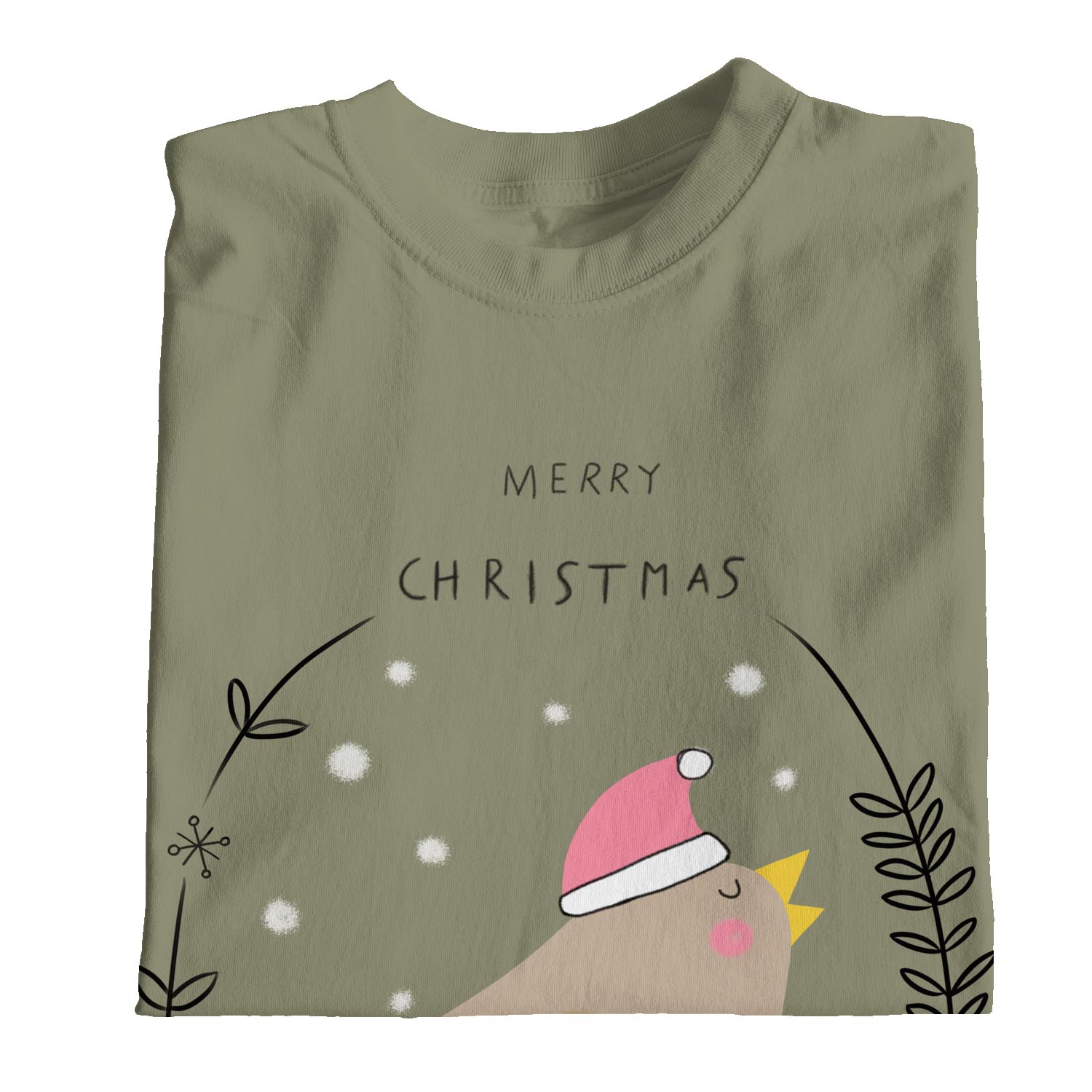 1Tee Womens Loose Fit Merry Flocking Christmas Flamingo Holly T-Shirt