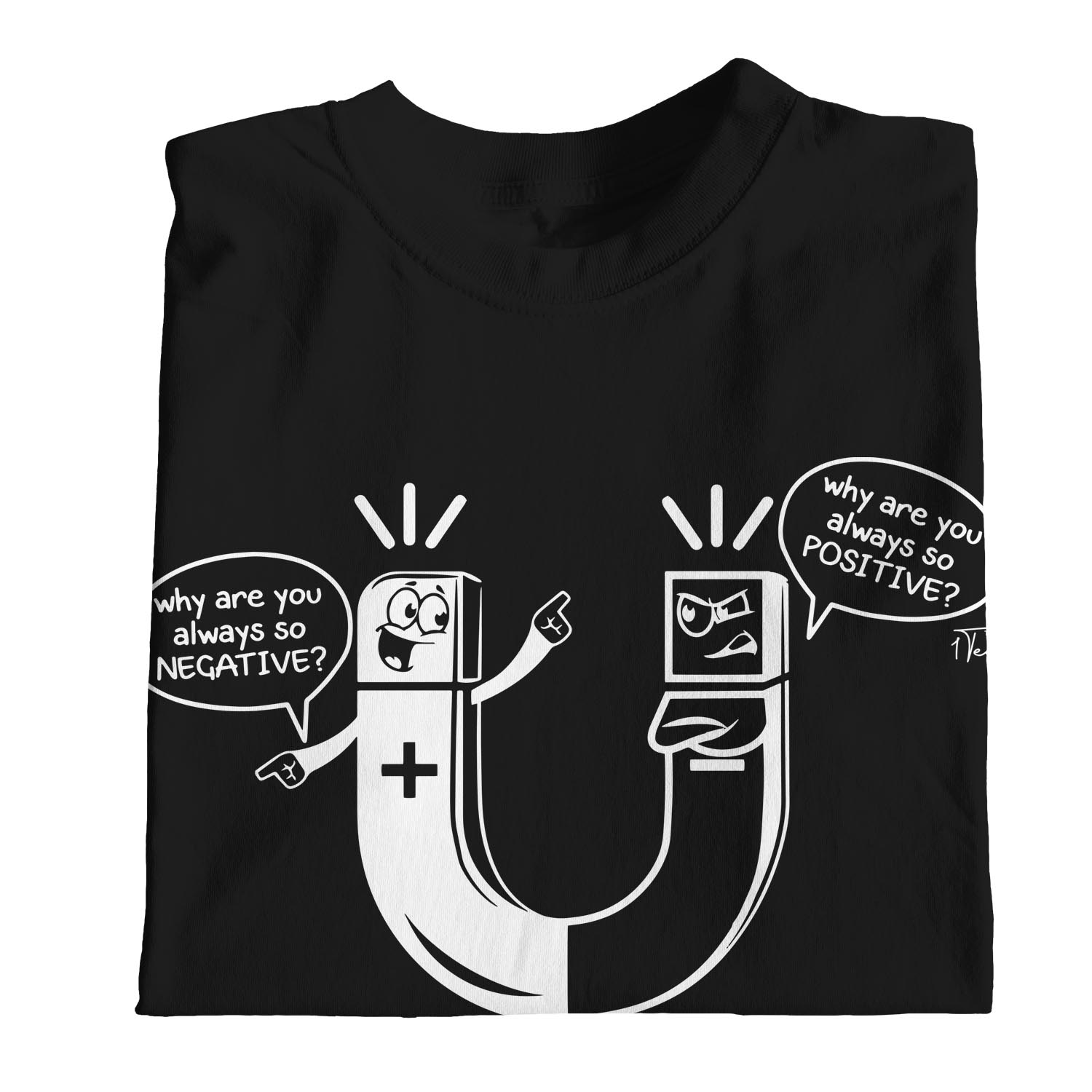 1Tee Womens Positive Negative Magnet Science T-Shirt | eBay