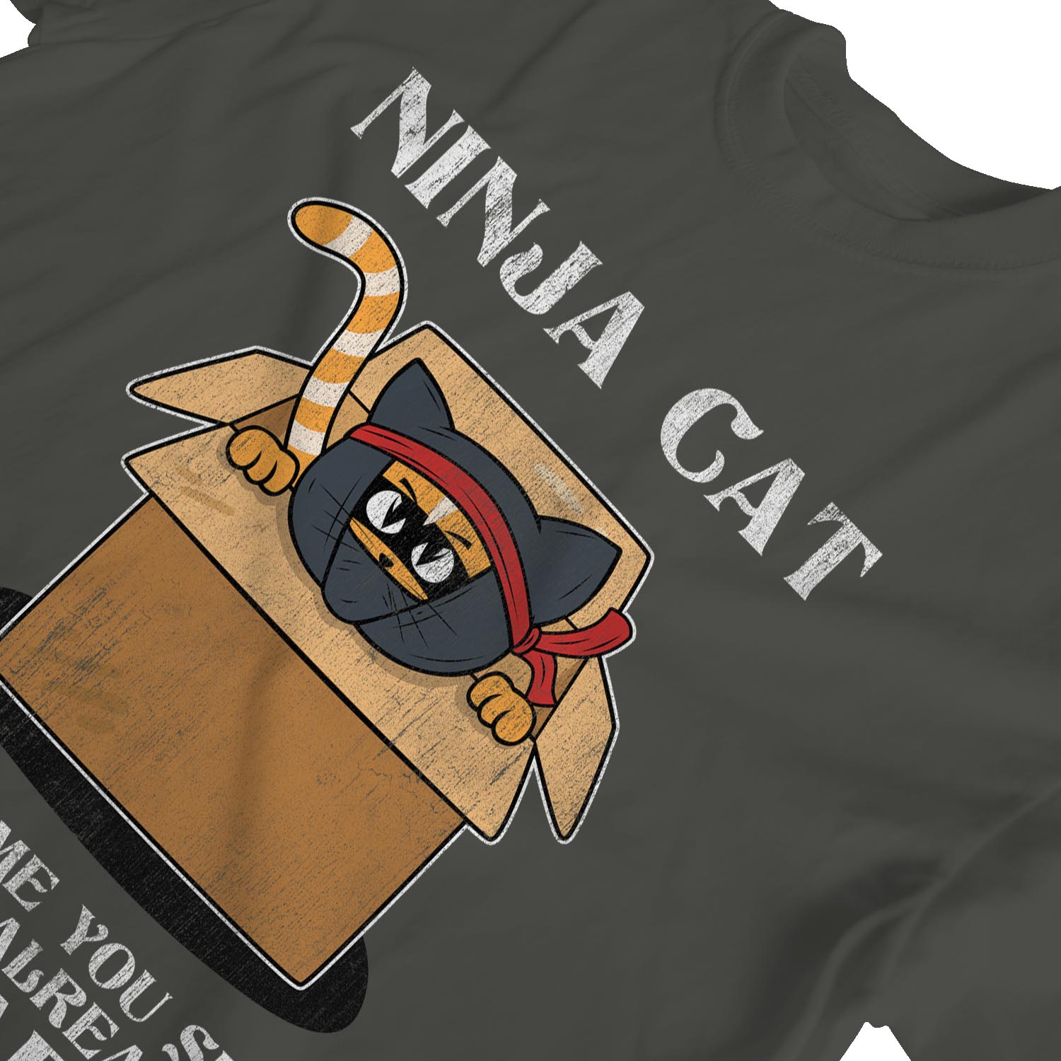1Tee Womens Loose Fit Ninja Cat By The Time You See It You're Dead T-Shirt