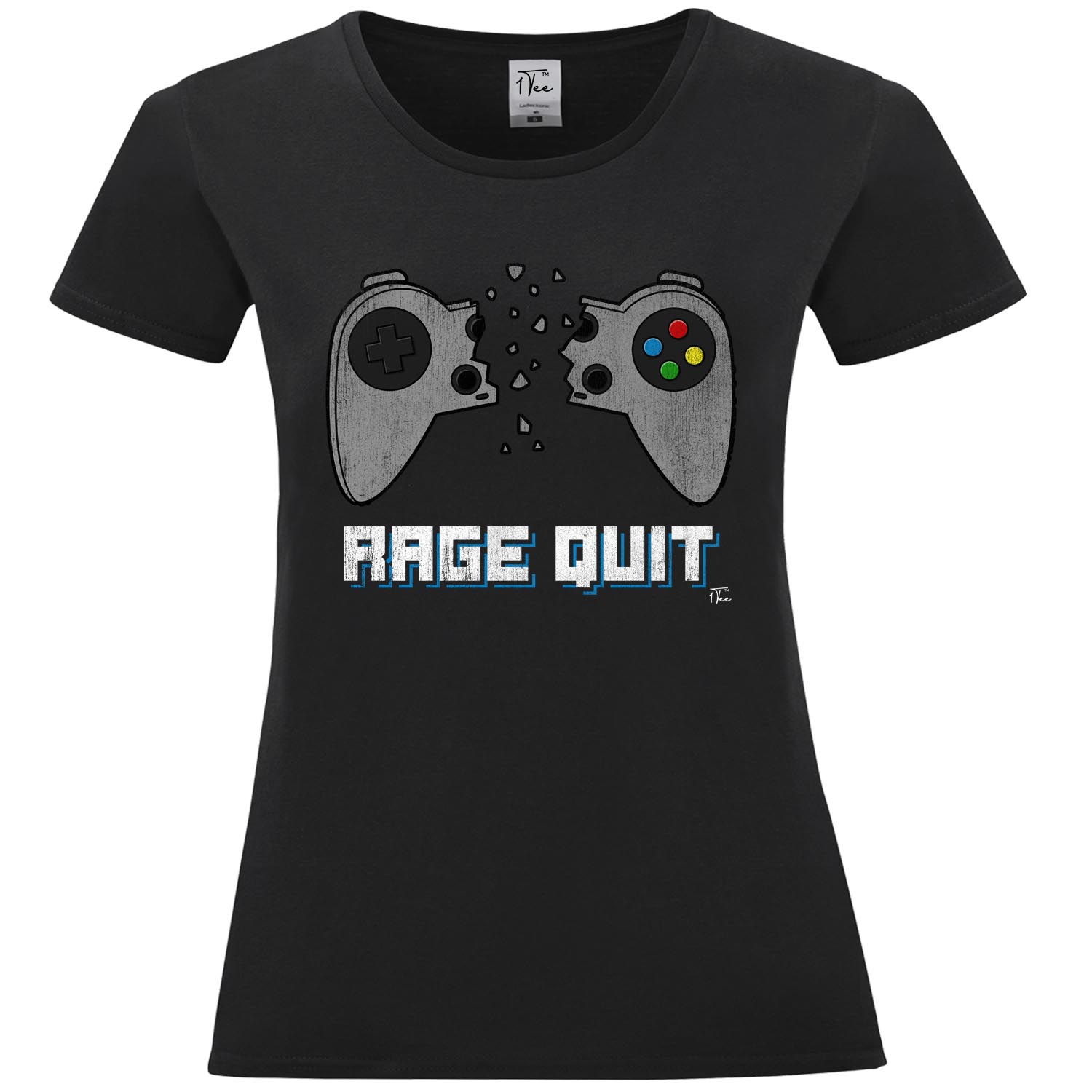 1tee Womens Rage Quit Gaming Control T Shirt Ebay 3190