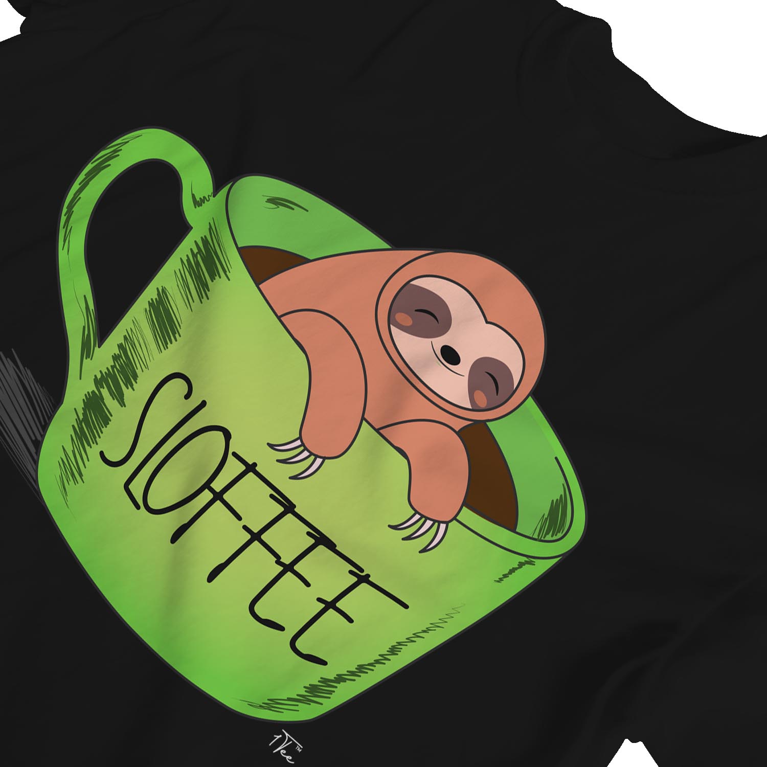 1Tee Womens Loose Fit Sloffee Sloth Coffee T-Shirt