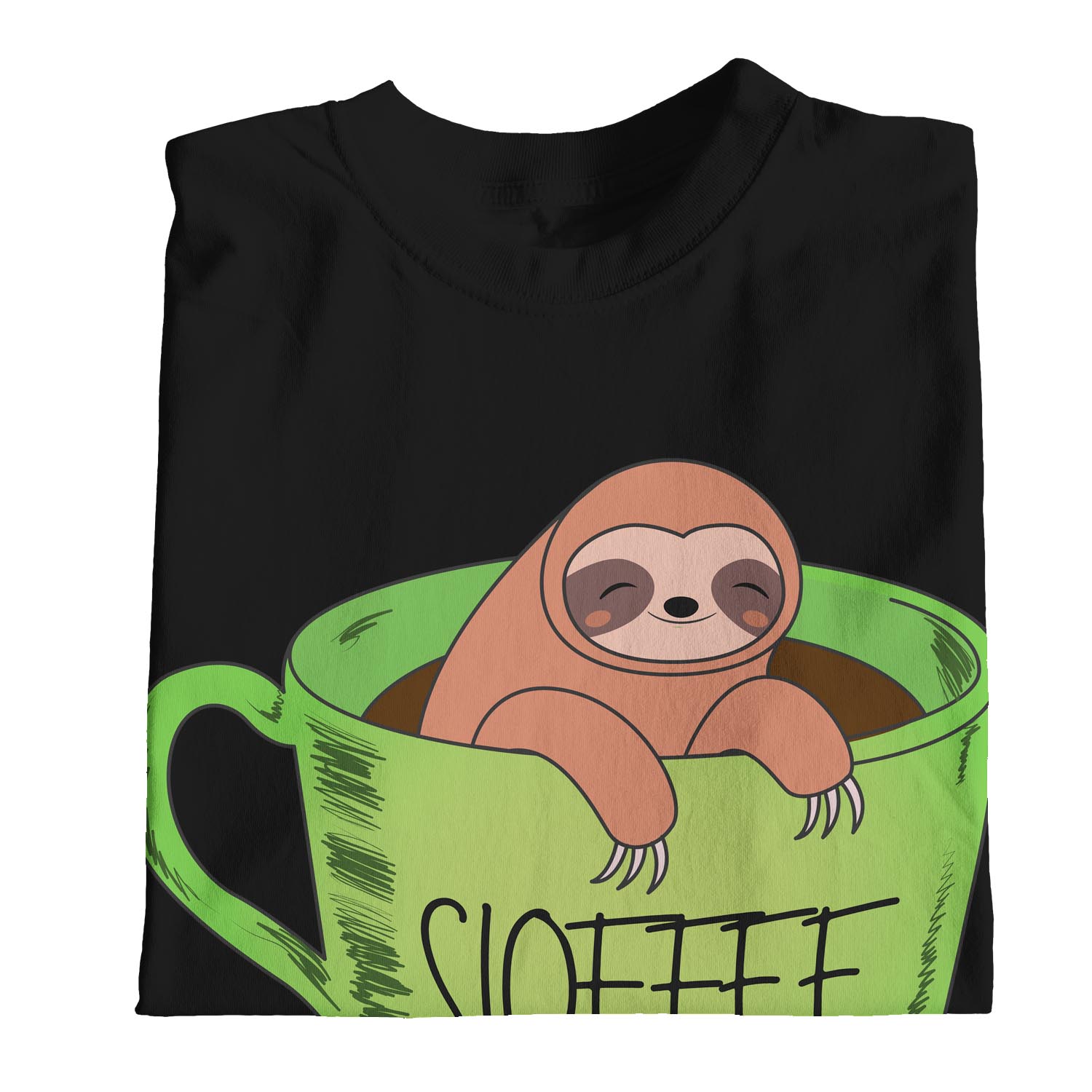 1Tee Womens Loose Fit Sloffee Sloth Coffee T-Shirt