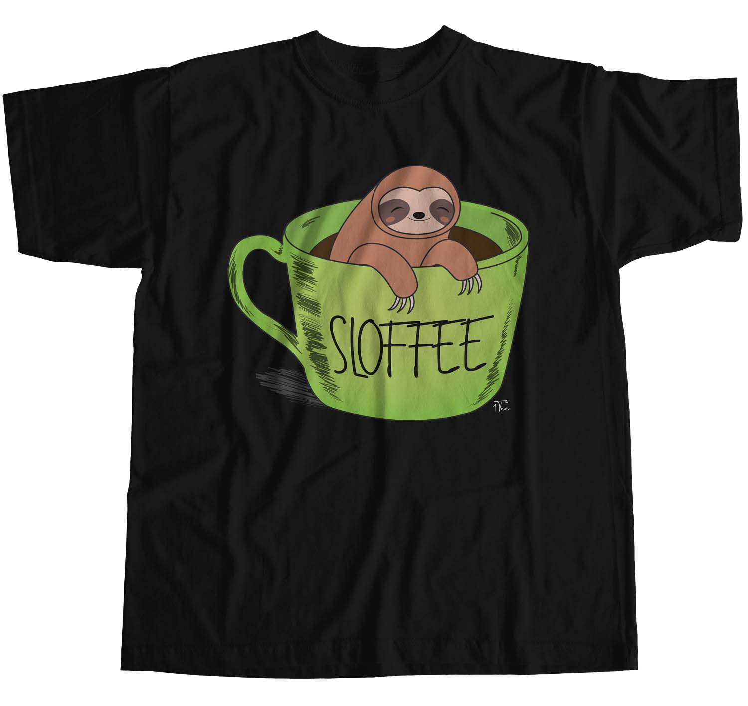 1Tee Womens Loose Fit Sloffee Sloth Coffee T-Shirt