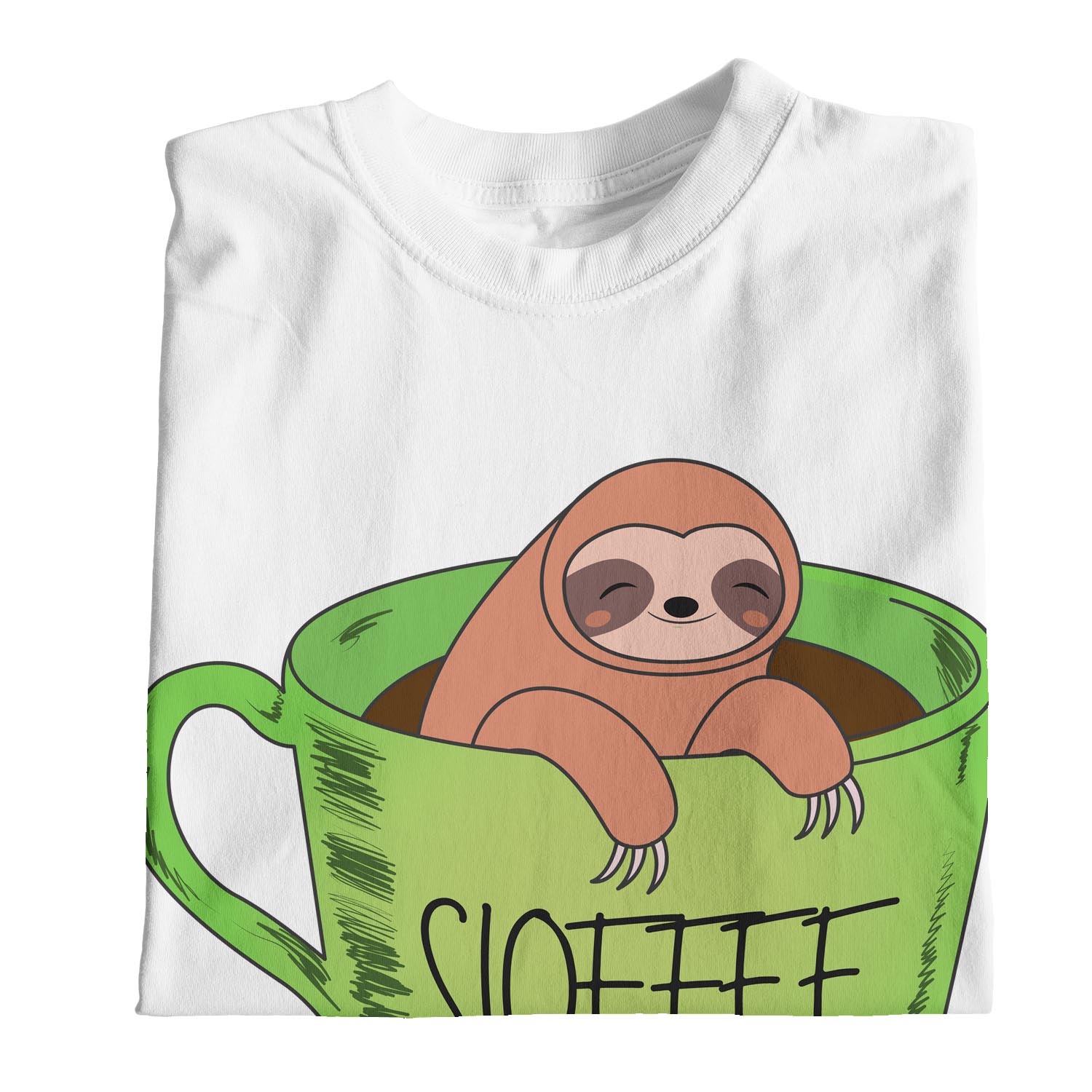 1Tee Womens Loose Fit Sloffee Sloth Coffee T-Shirt