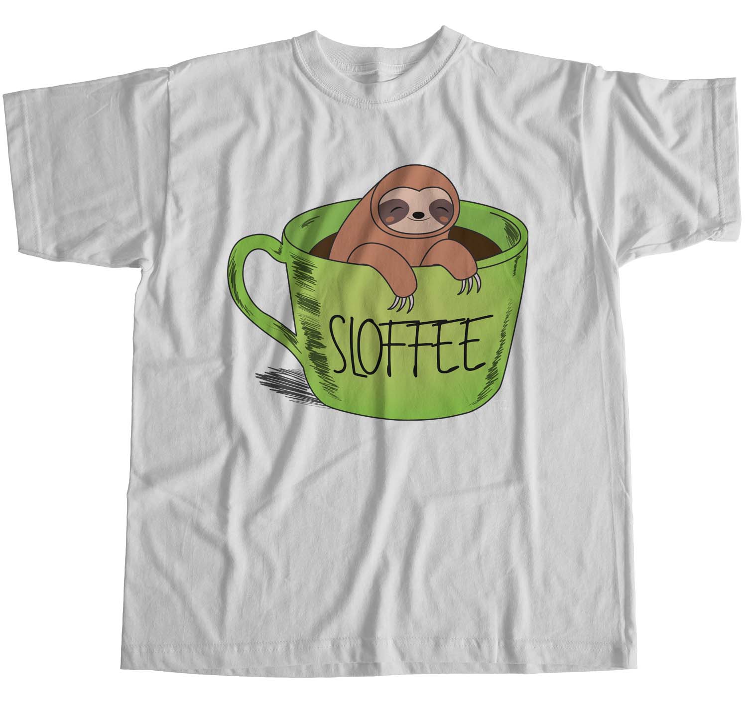 1Tee Womens Loose Fit Sloffee Sloth Coffee T-Shirt