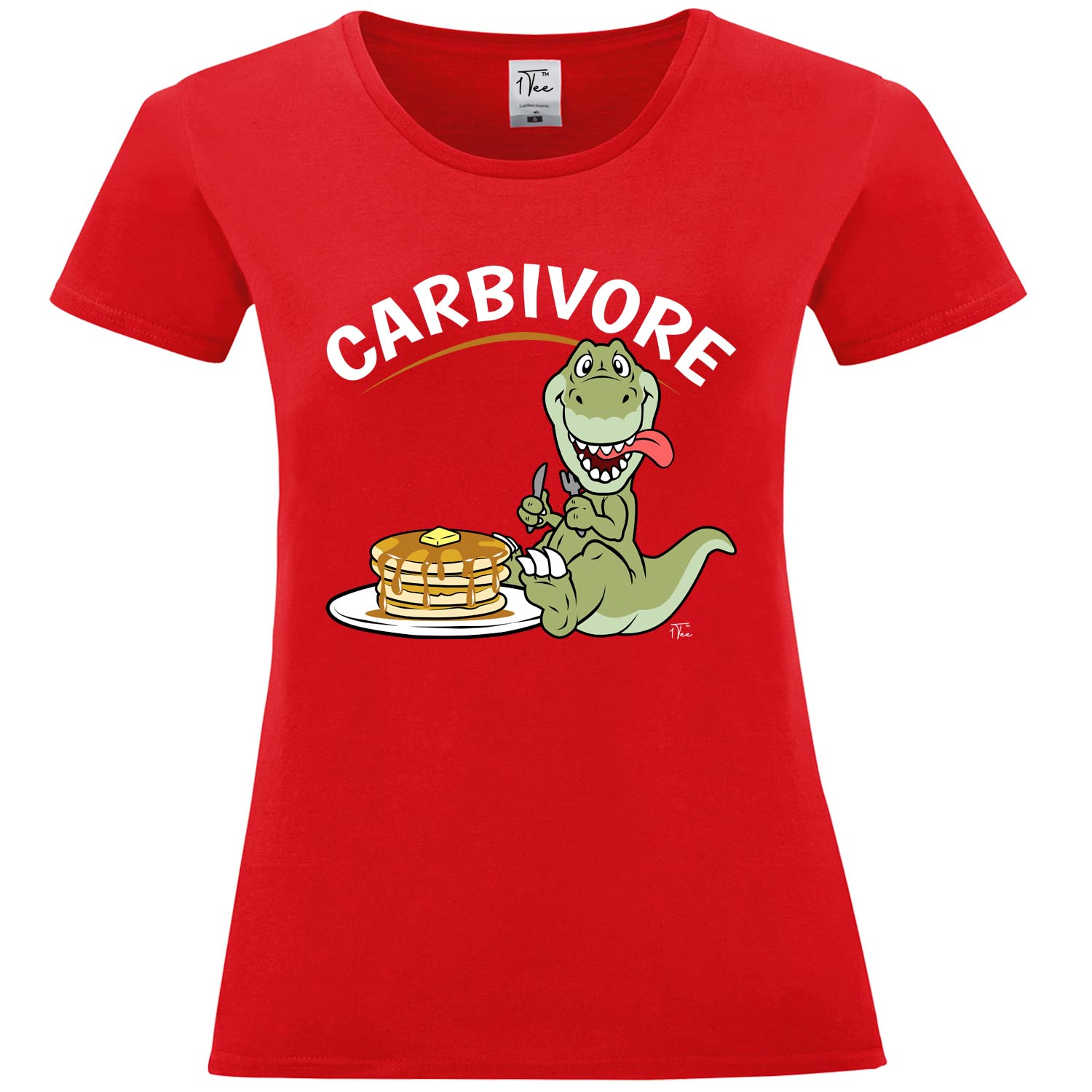 Camiseta 1Tee Mujer Carbívoro Panqueque Comida Dinosaurio - Imagen 22 de 25