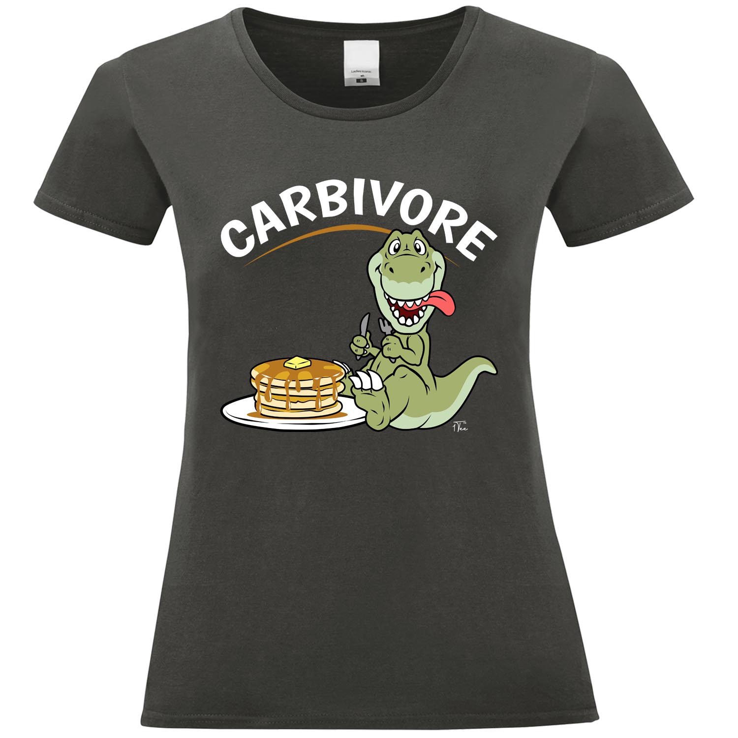 Camiseta 1Tee Mujer Carbívoro Panqueque Comida Dinosaurio - Imagen 17 de 25