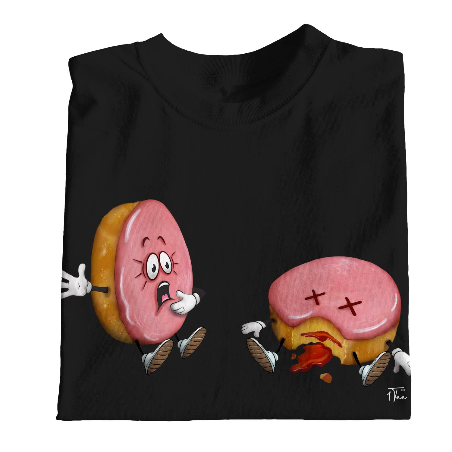 1Tee Womens Loose Fit Jelly Doughnut Murder T-Shirt