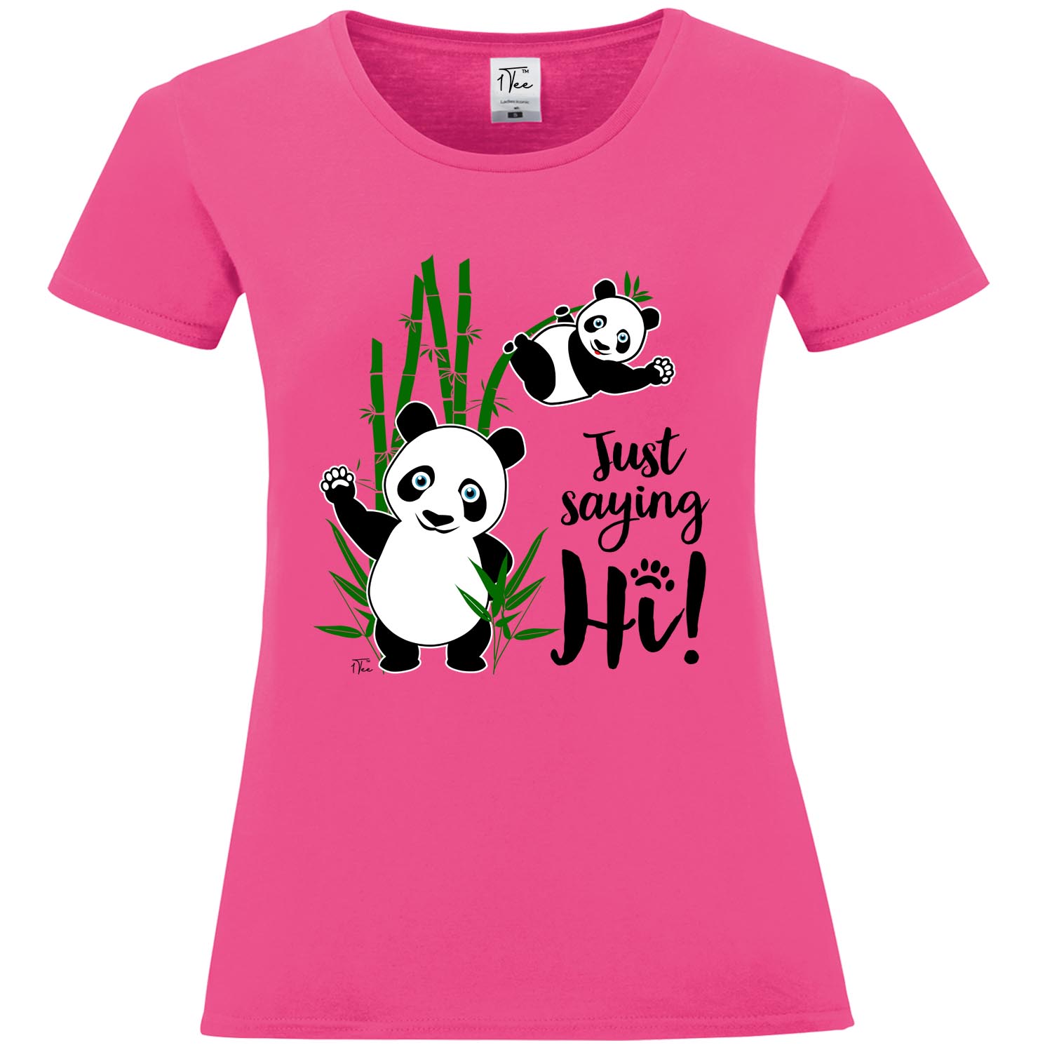 Panda T-Shirt 1Tee Girls Just Saying Hi